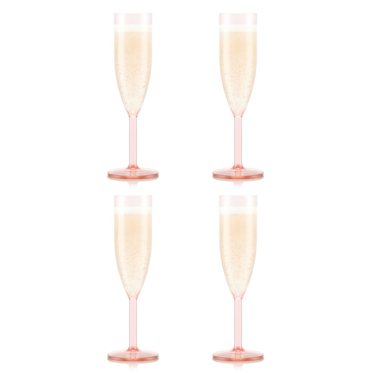 Bodum Oktett Champagne Flutes 4 Pcs. 0.12 L, Strawberry