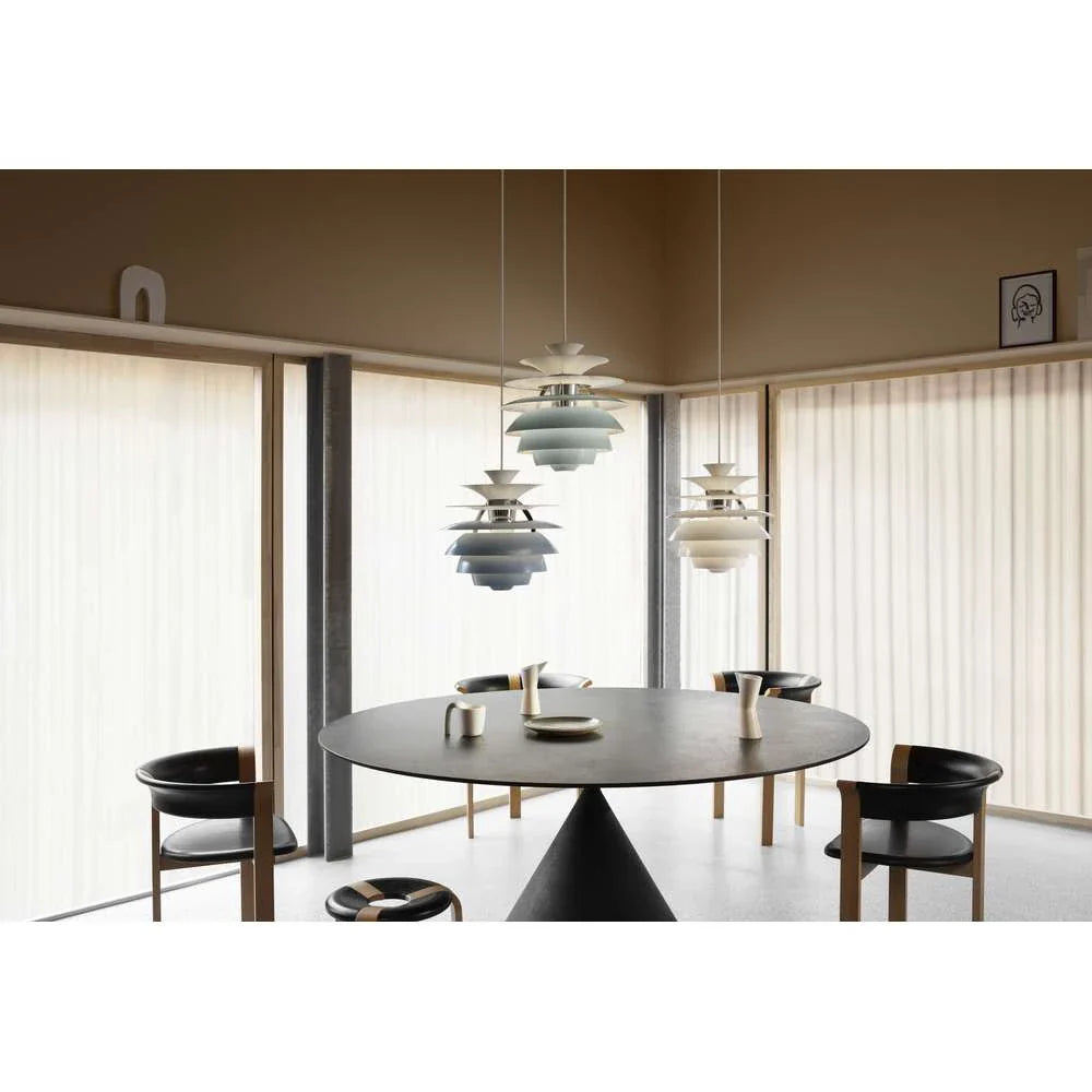Louis Poulsen Ph Snowball Pendant, Dusty Blue/Brass Metallised
