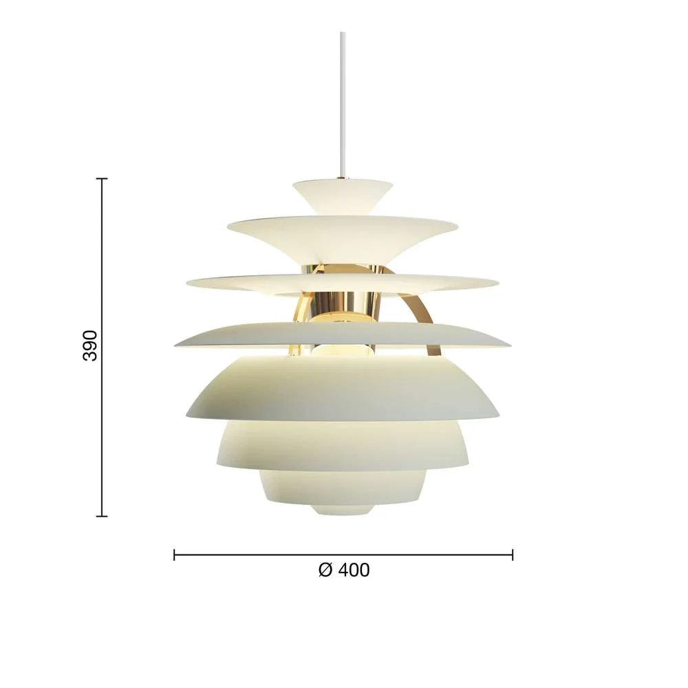 Louis Poulsen Ph Snowball Pendant, Dusty Green/Brass Metallised