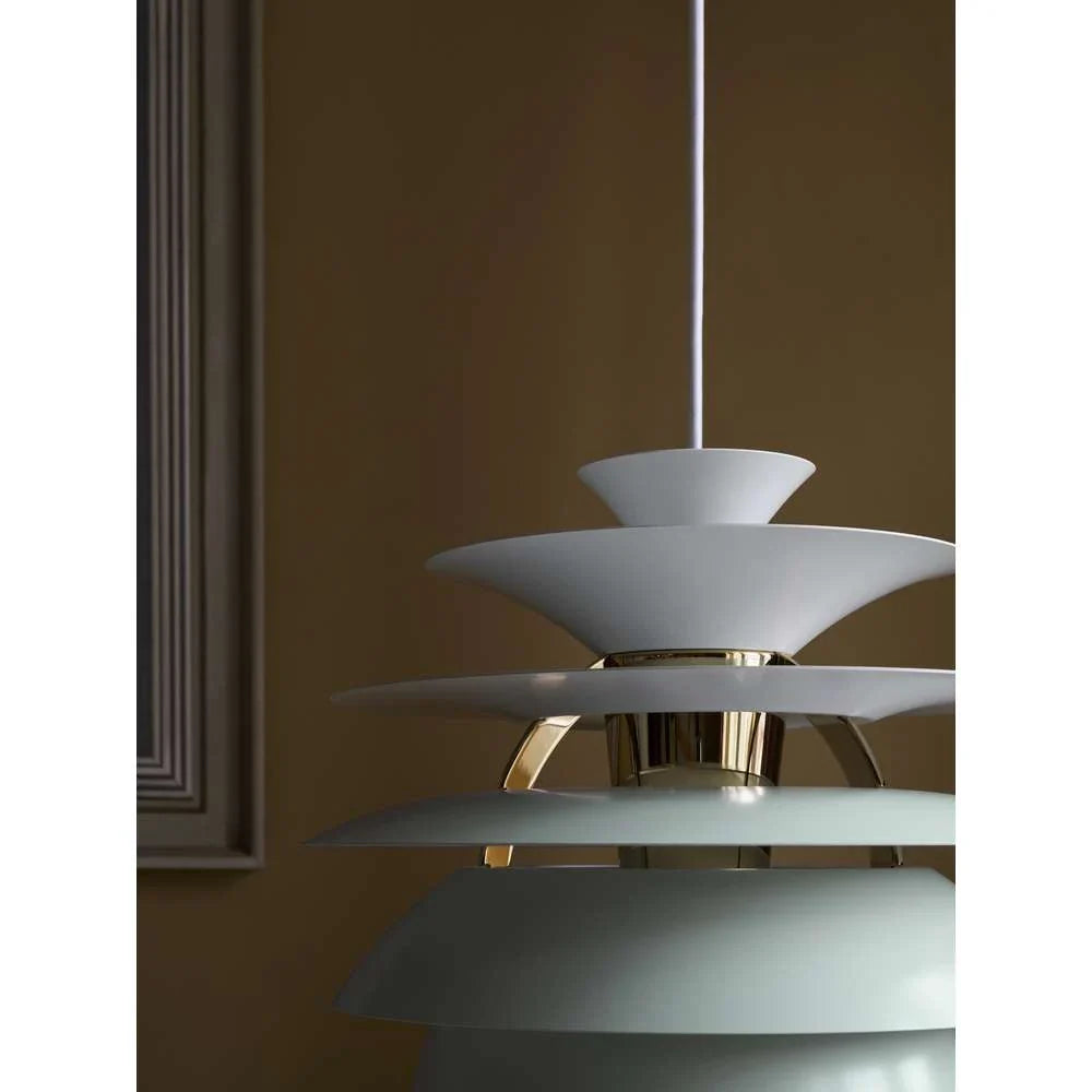 Louis Poulsen Ph Snowball Pendant, Dusty Green/Brass Metallised