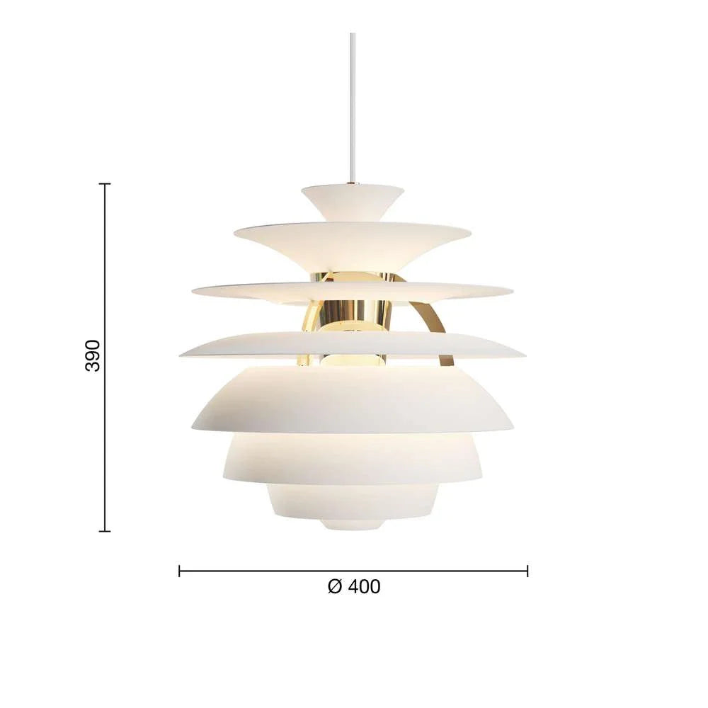 Louis Poulsen Ph Snowball Pendant, Soft White/Brass Metallised