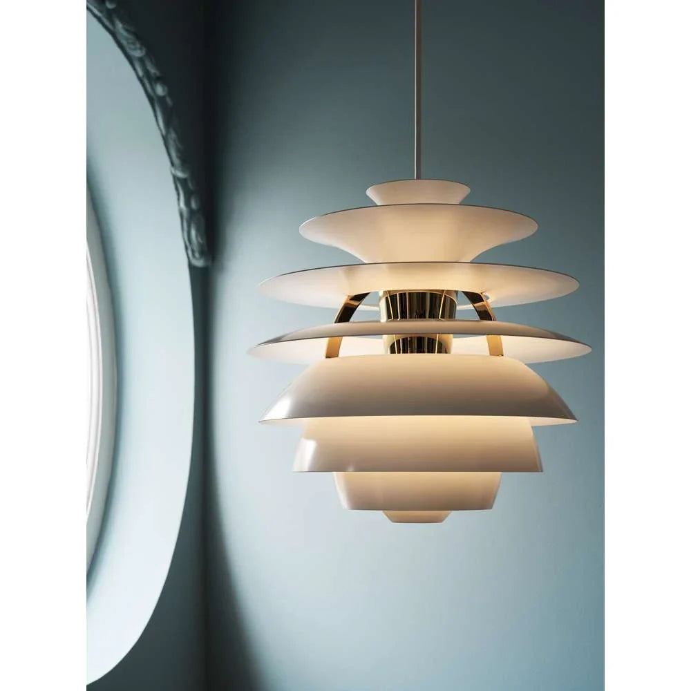 Louis Poulsen Ph Snowball Pendant, Soft White/Brass Metallised