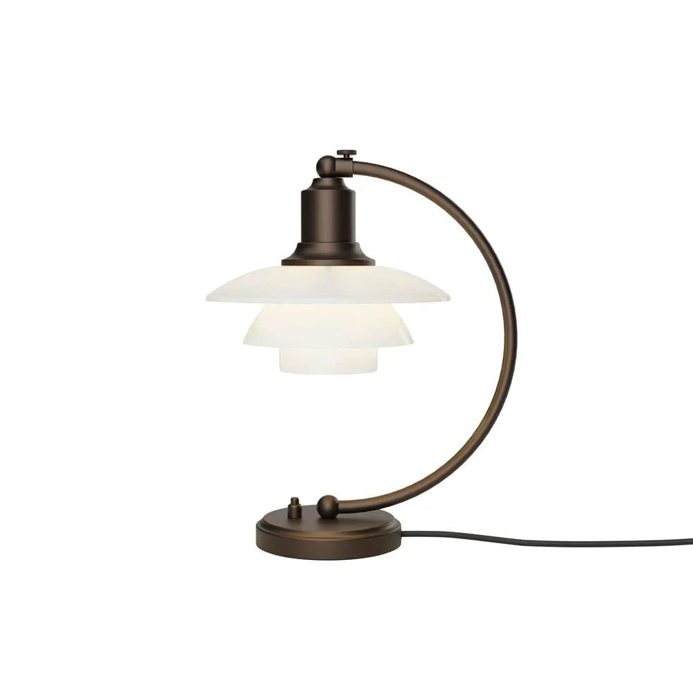 Louis Poulsen Ph 2/2 Luna Table Lamp, Aged Brass/Opal Glass