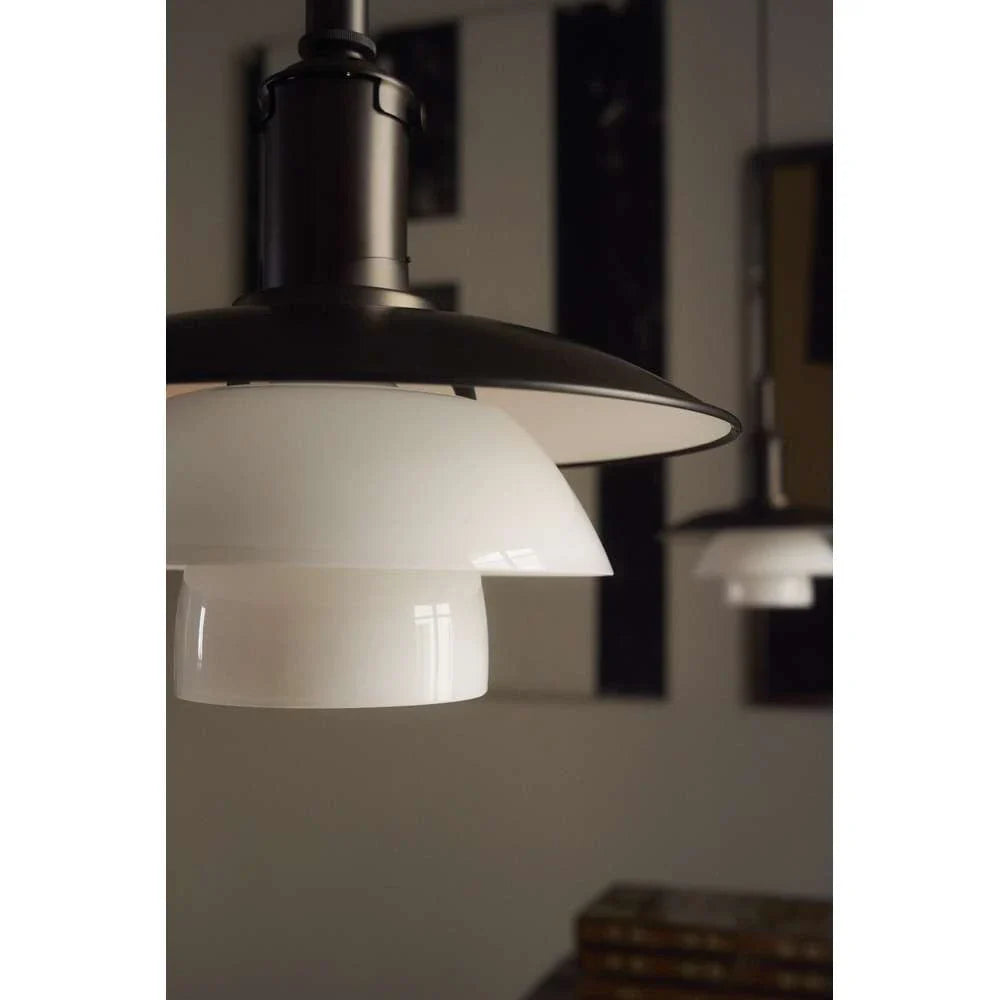 Louis Poulsen Ph 3/3 Pendant, Aged Brass/Opal Glass
