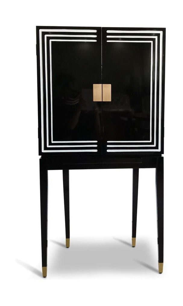Authentic Models Art Deco Liqour Cabinet Black & White