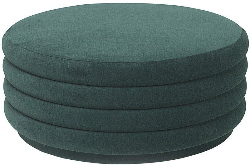 Ferm Living Pouf Round Stool Dark Green, ø90cm