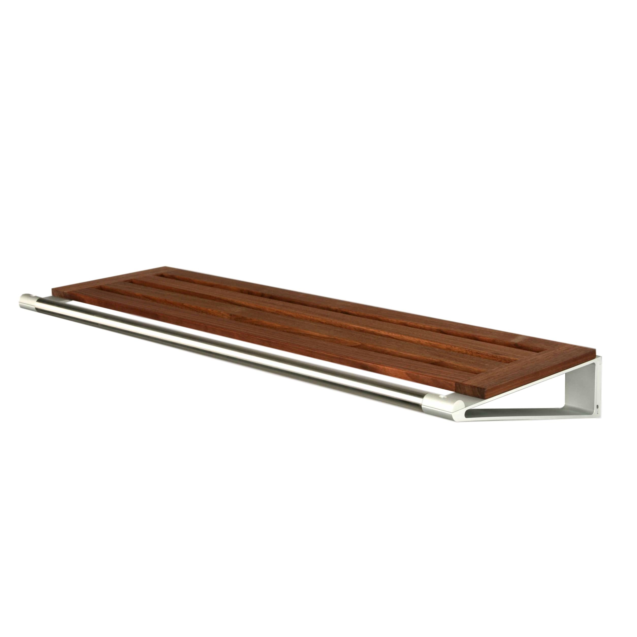 Prateleira de chapéu LocA Knax 40 cm, noz/alumínio
