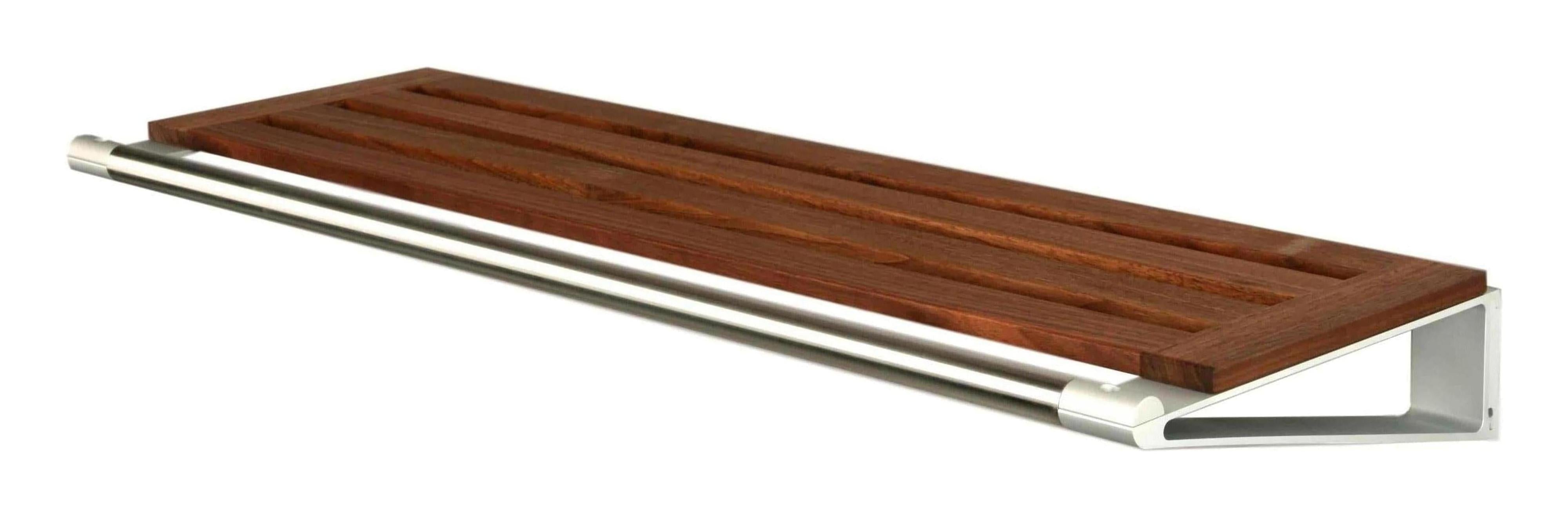 Prateleira de chapéu LocA Knax 40 cm, noz/alumínio