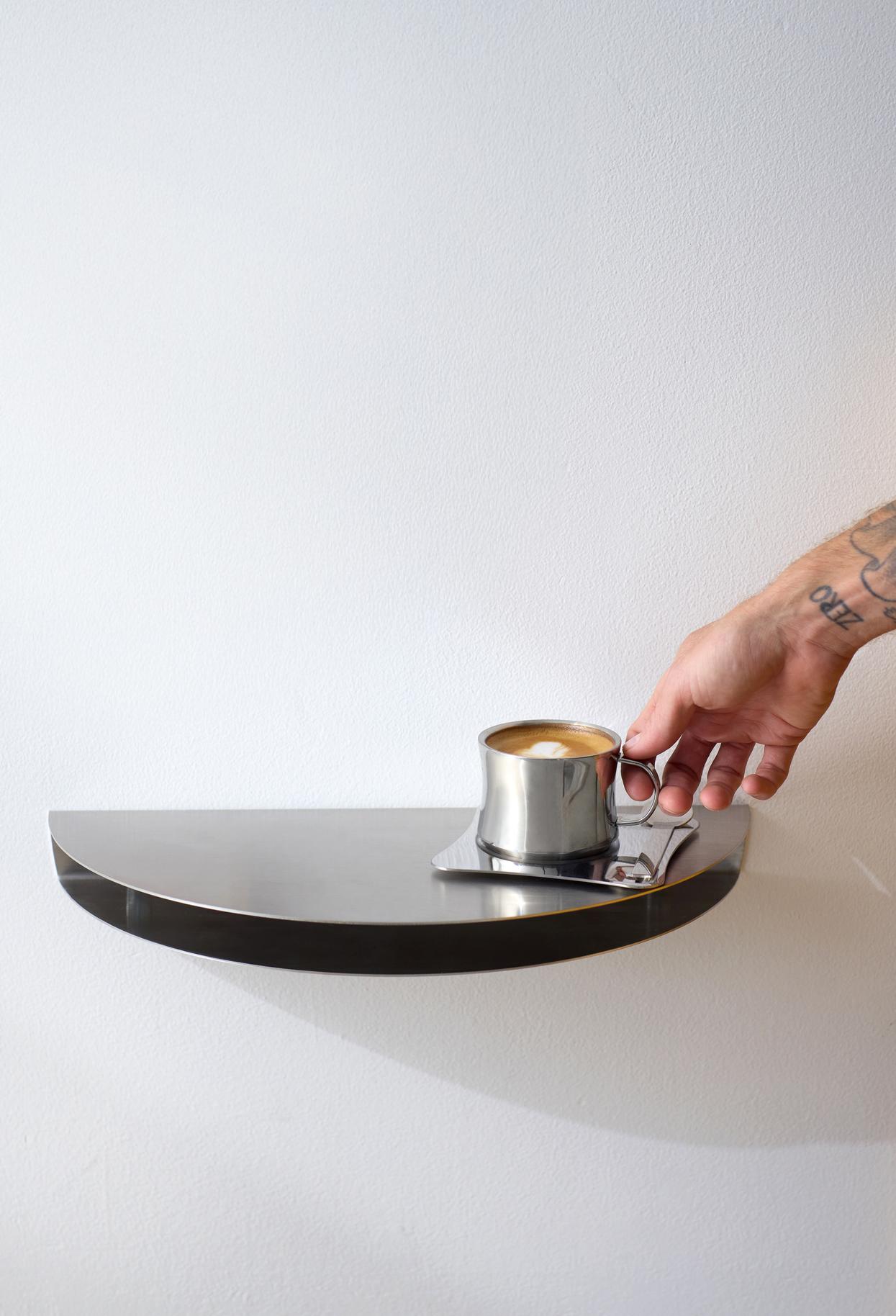 Moebe Half Moon Shelf 12x24 Cm, Stainless Steel