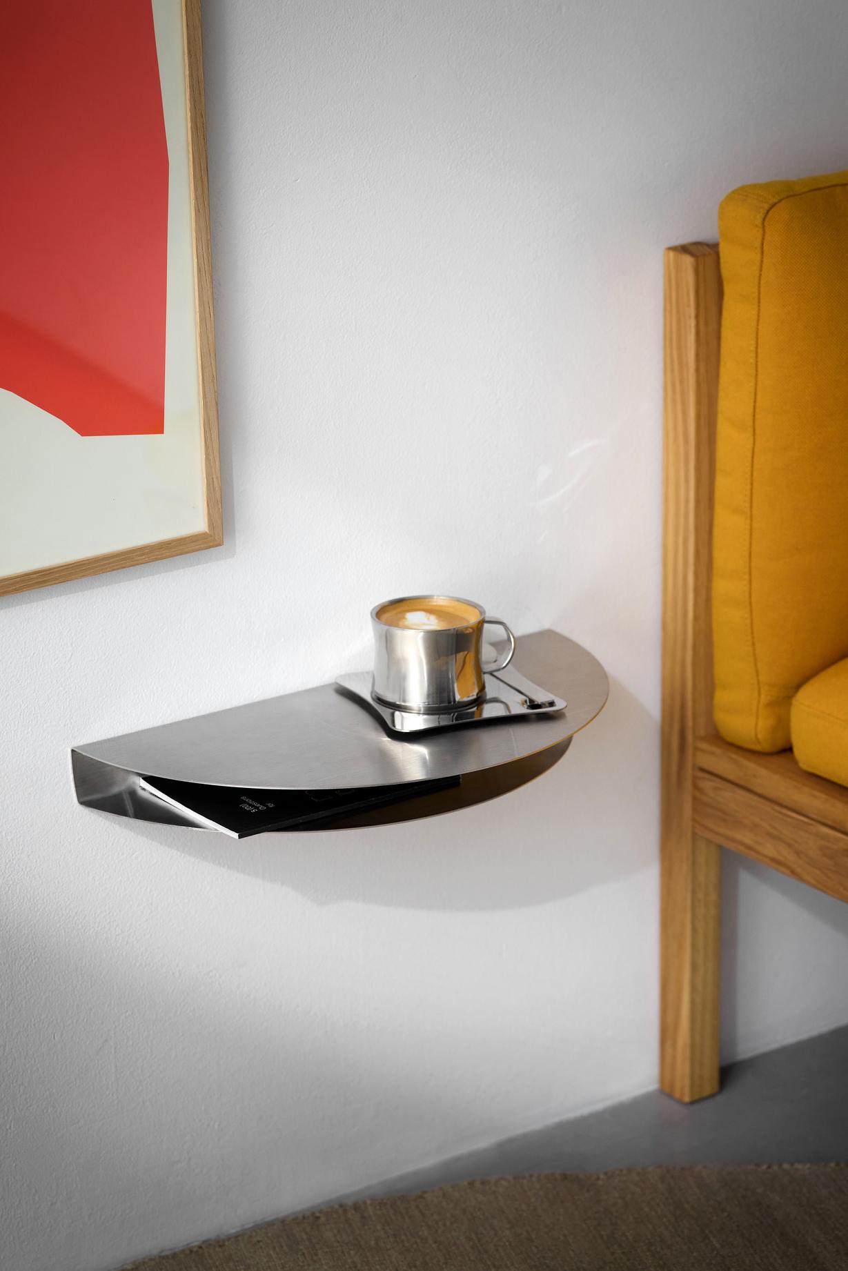 Moebe Half Moon Shelf 12x24 Cm, Stainless Steel