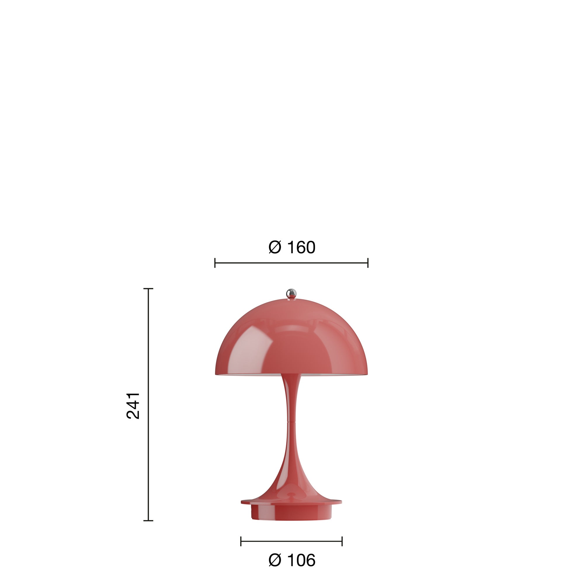 Louis Poulsen Panthella 160 Portable Table Lamp V3, Opaque Coral