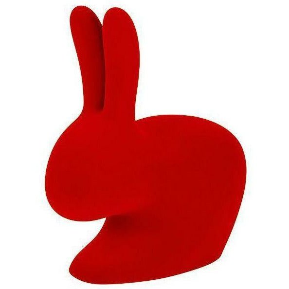 Qeeboo Baby Bunny Chair Velvet Finish, Red