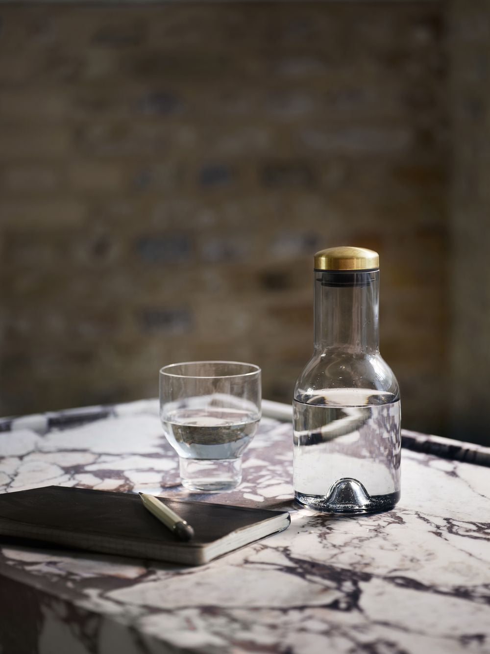Audo Copenhagen Wine & Water Water Glass Brass, Smoke
