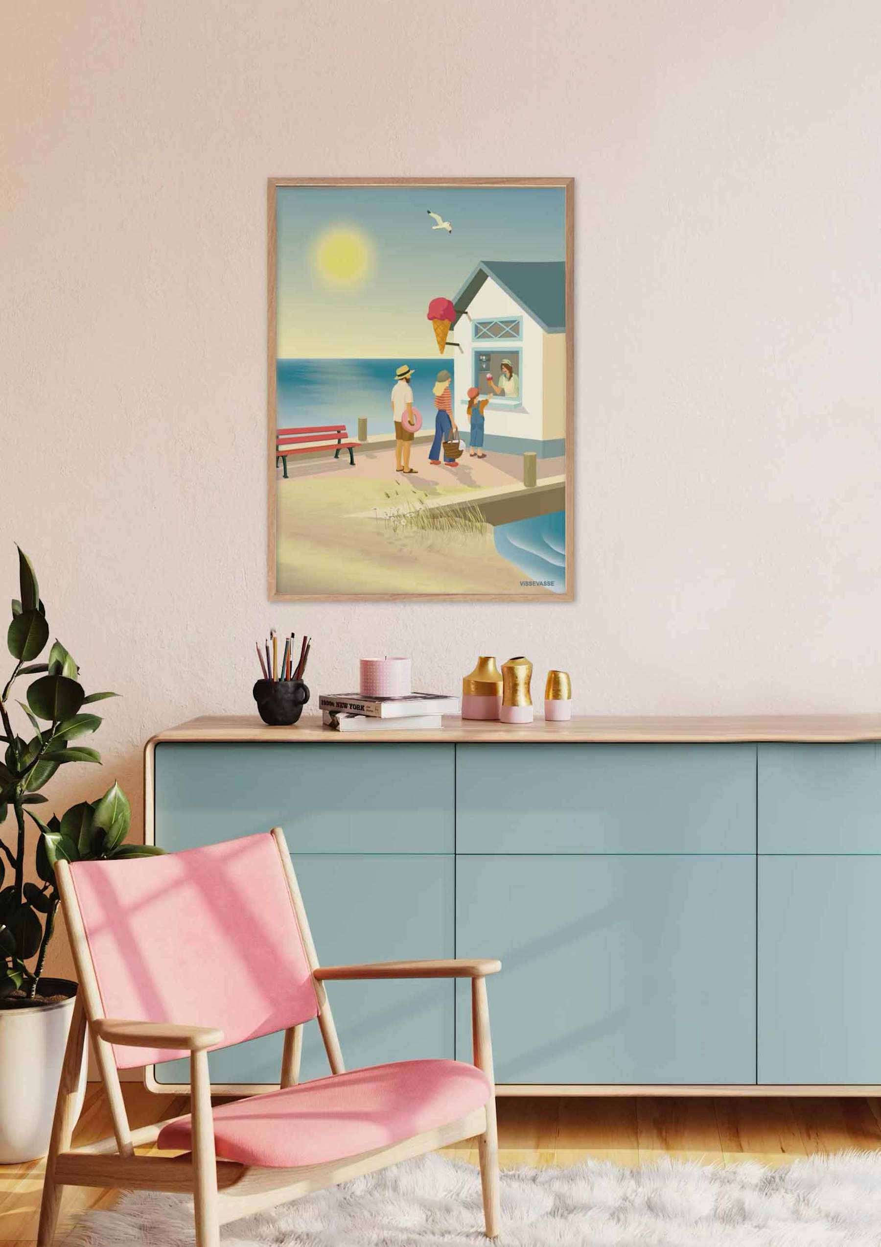 Vissevasse The Ice Cream Stand Poster, 50x70 Cm