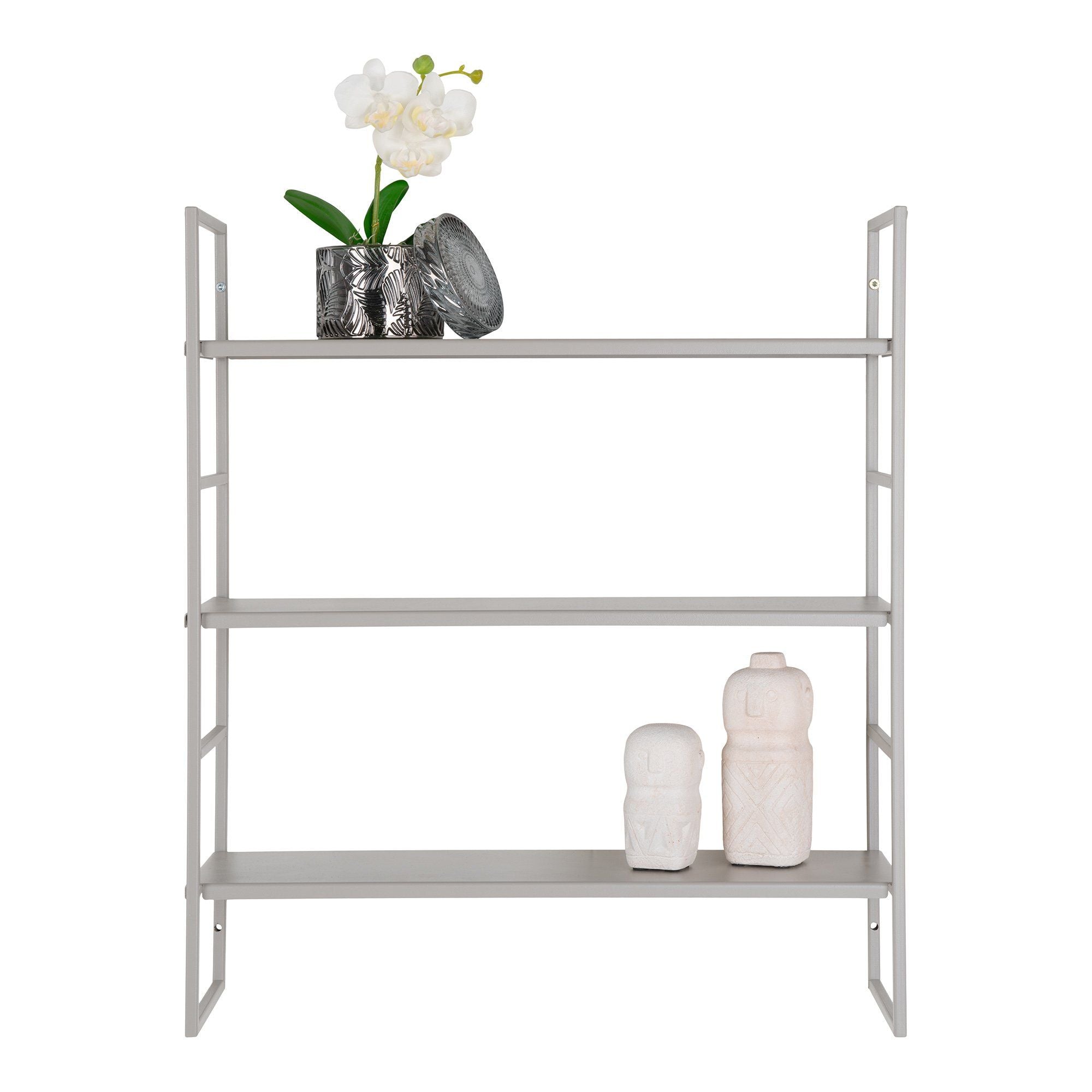 House Nordic Beja Shelves, Steel, Cool Grey, 3 Shelves, 48x17x55 Cm