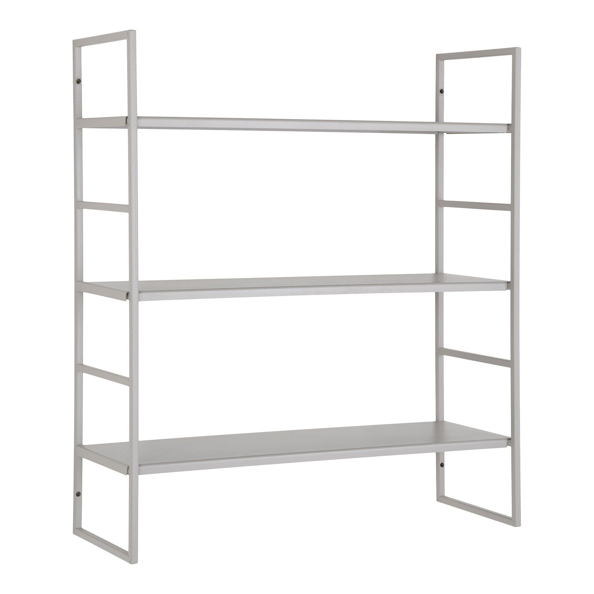 House Nordic Beja Shelves, Steel, Cool Grey, 3 Shelves, 48x17x55 Cm