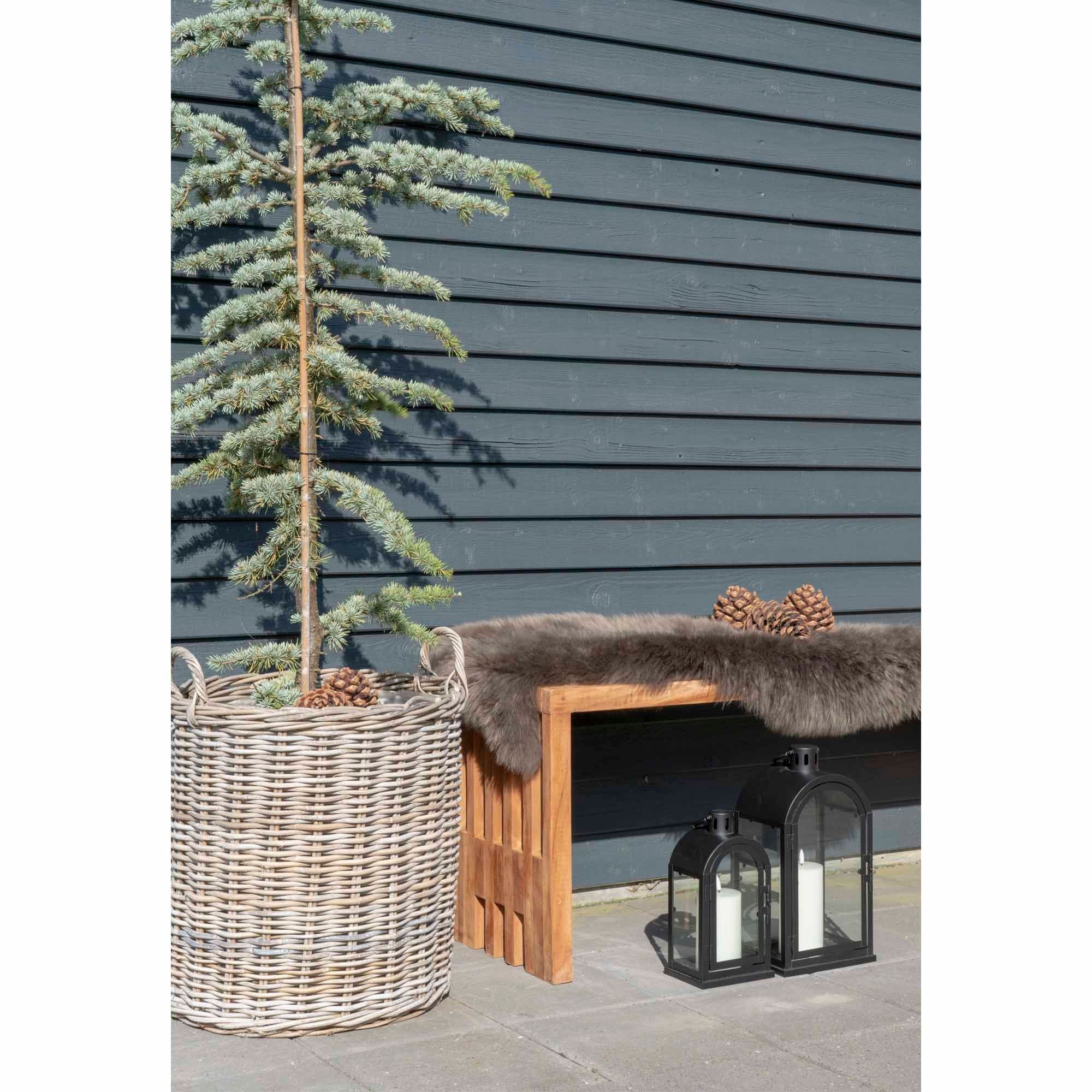 House Nordic Benidorm Bench In Teak Wood, Nature, 140x35x48 Cm