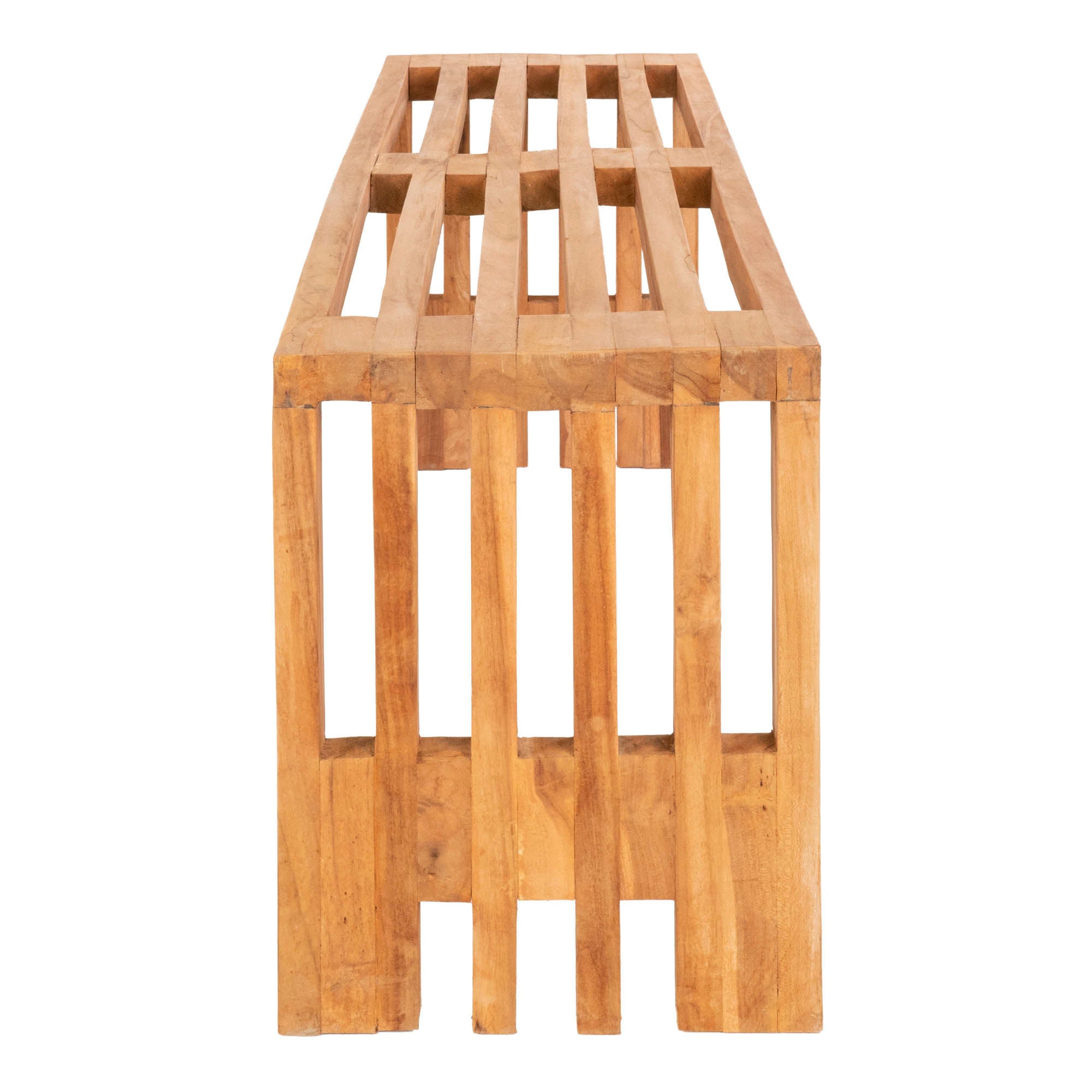 House Nordic Benidorm Bench In Teak Wood, Nature, 140x35x48 Cm