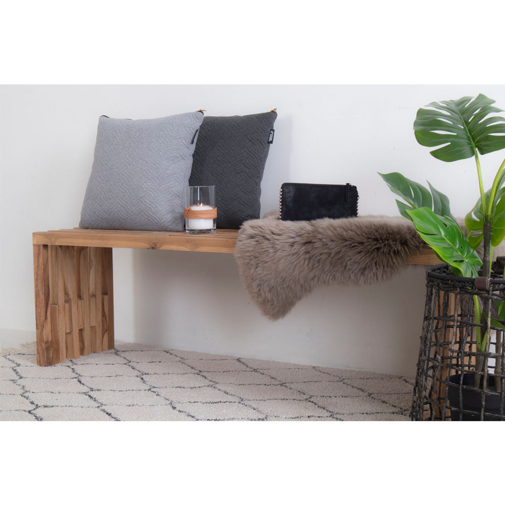 House Nordic Benidorm Bench In Teak Wood, Nature, 140x35x48 Cm
