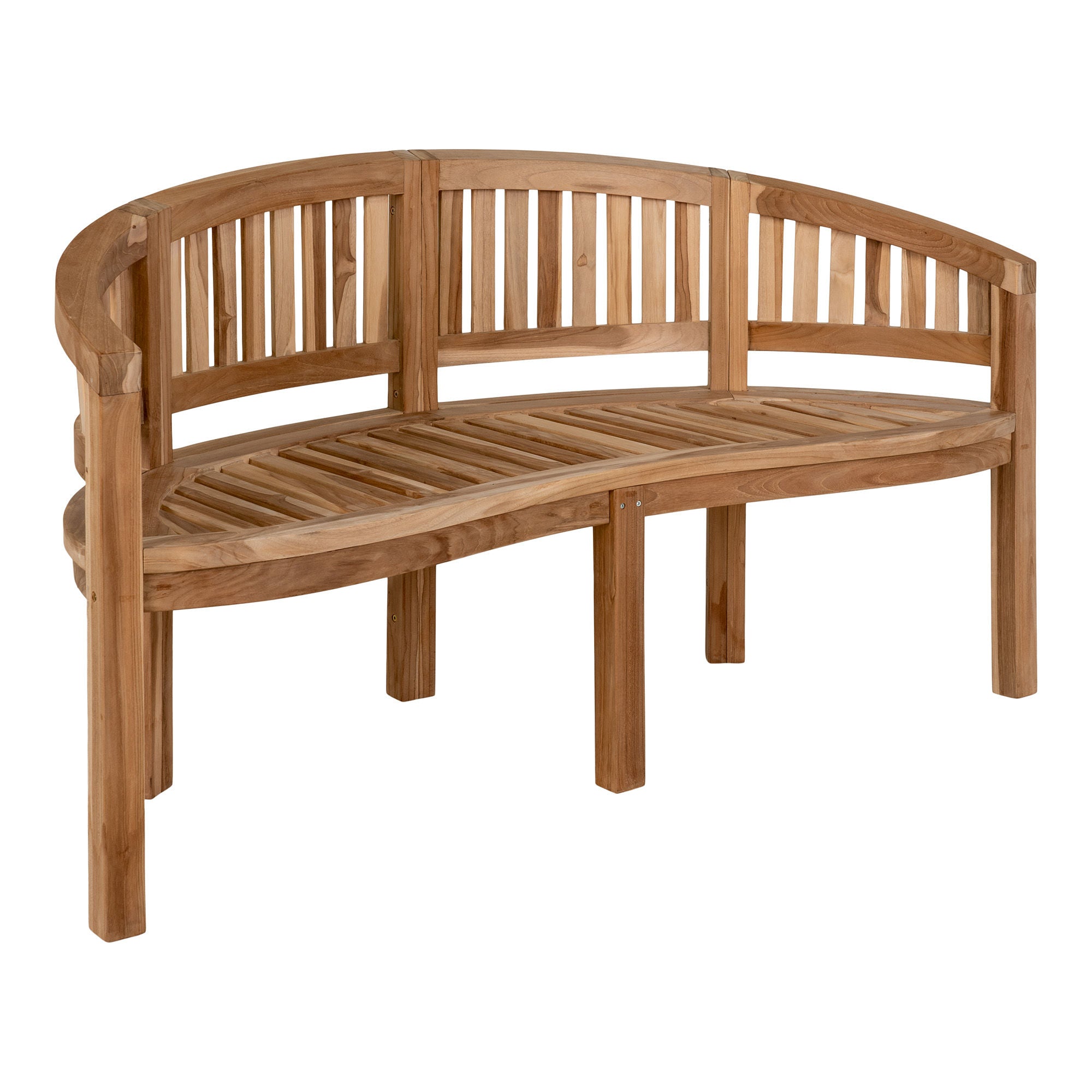 House Nordic Boca Banan Bench In Teak Wood, Nature