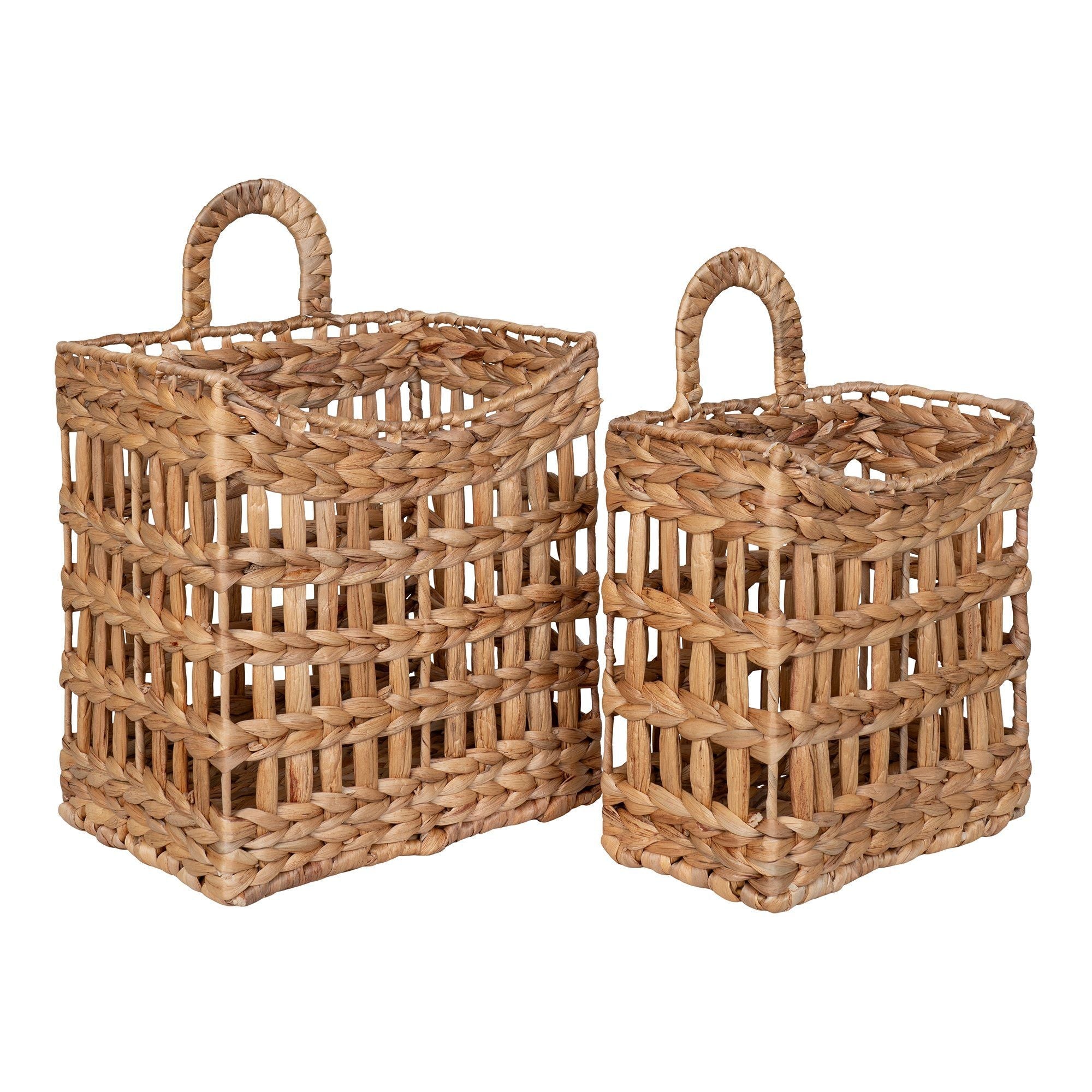 House Nordic Cala Hanging Baskets, Water Hyacinth, Natural, Set Of 2