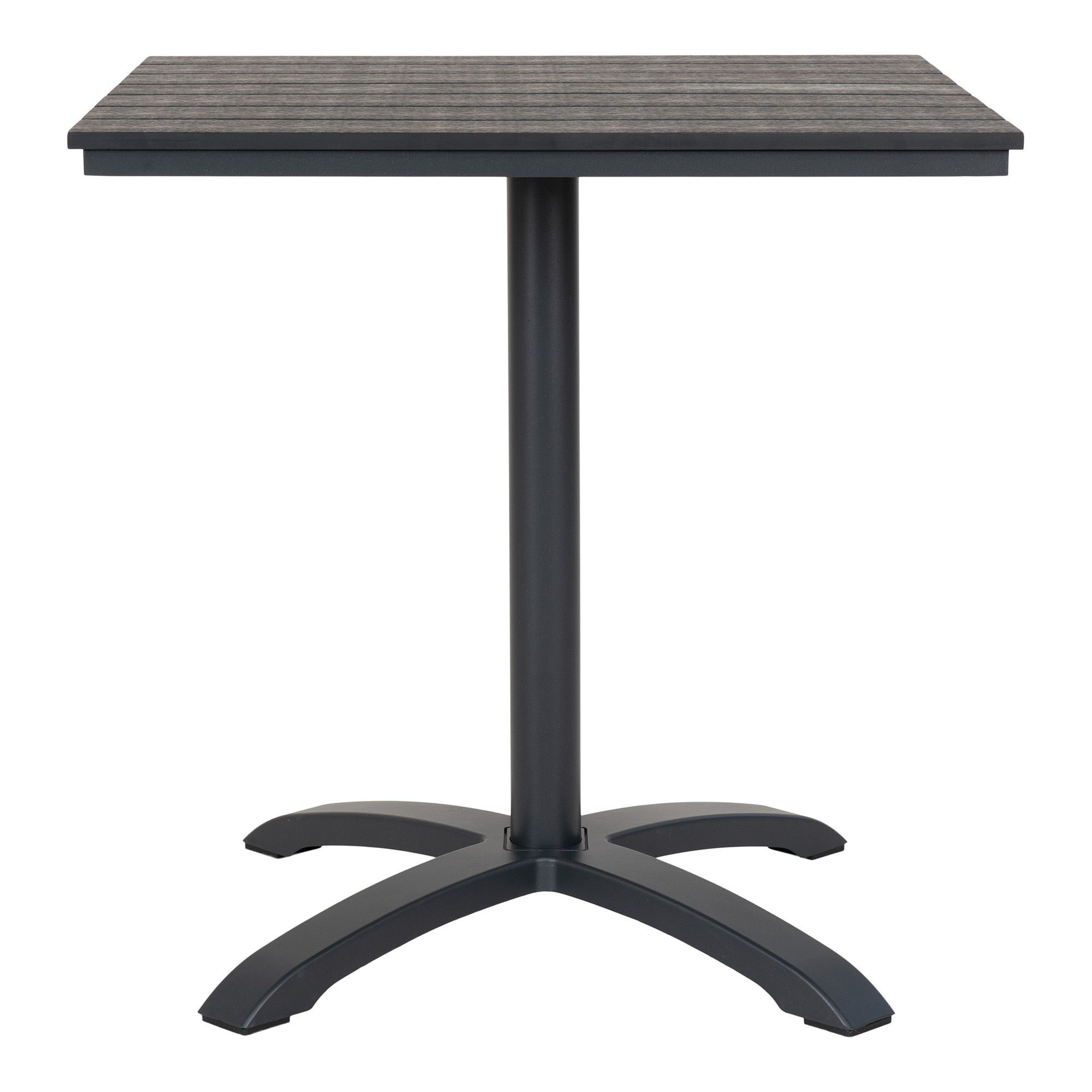 House Nordic Chicago Bistro Table, Table Top In Grey Nonwood, Black Legs, 70x70x72 Cm