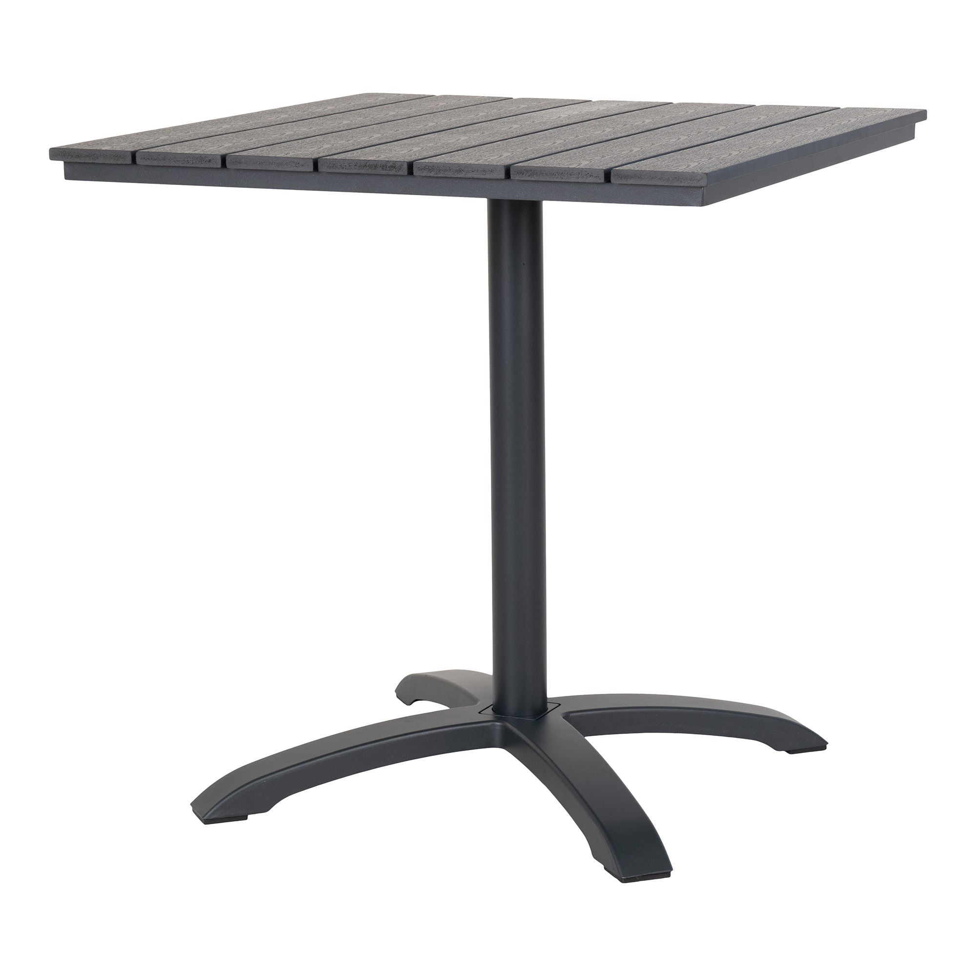 House Nordic Chicago Bistro Table, Table Top In Grey Nonwood, Black Legs, 70x70x72 Cm
