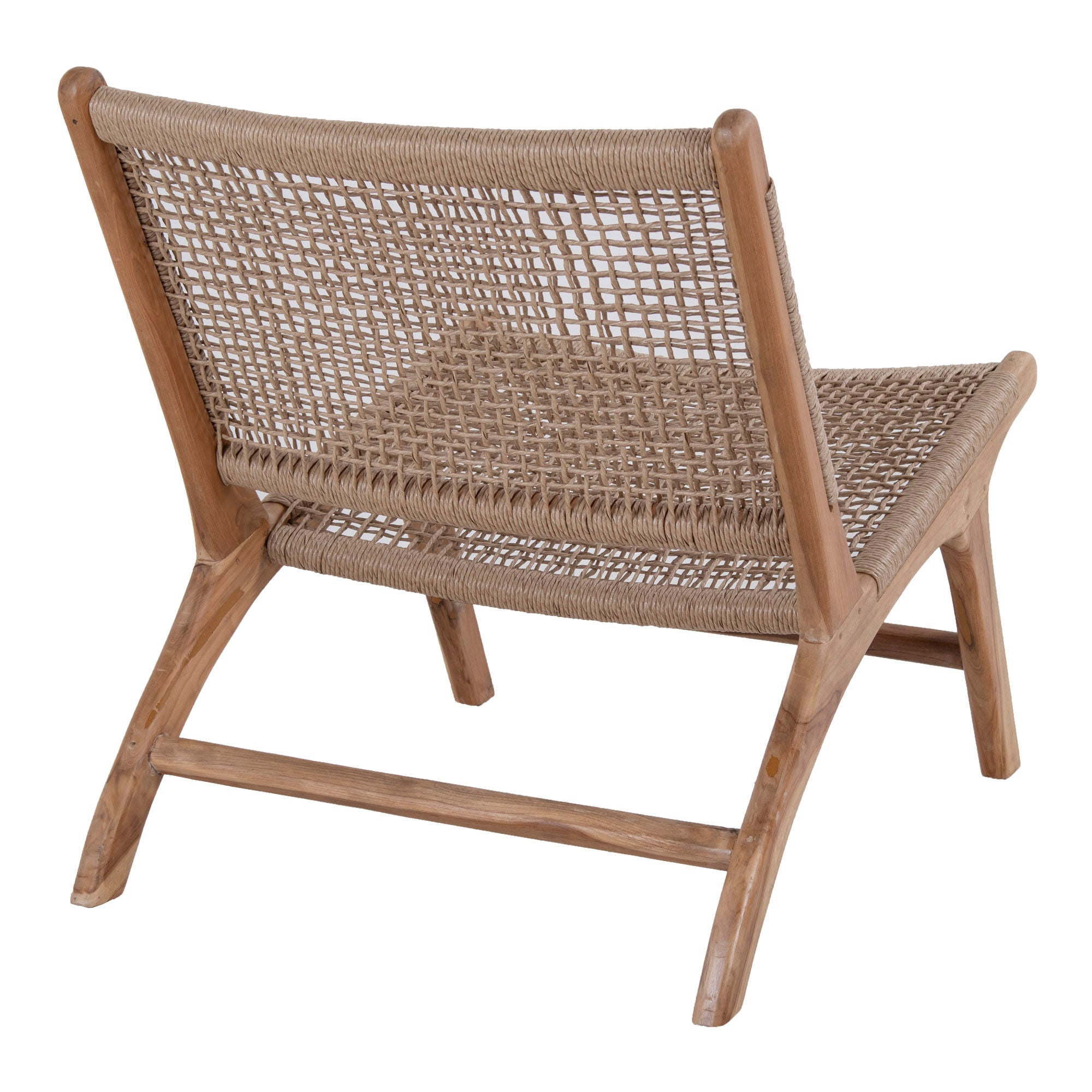House Nordic Derby Chair In Polyrattan, Nature With Teak Wood Legs