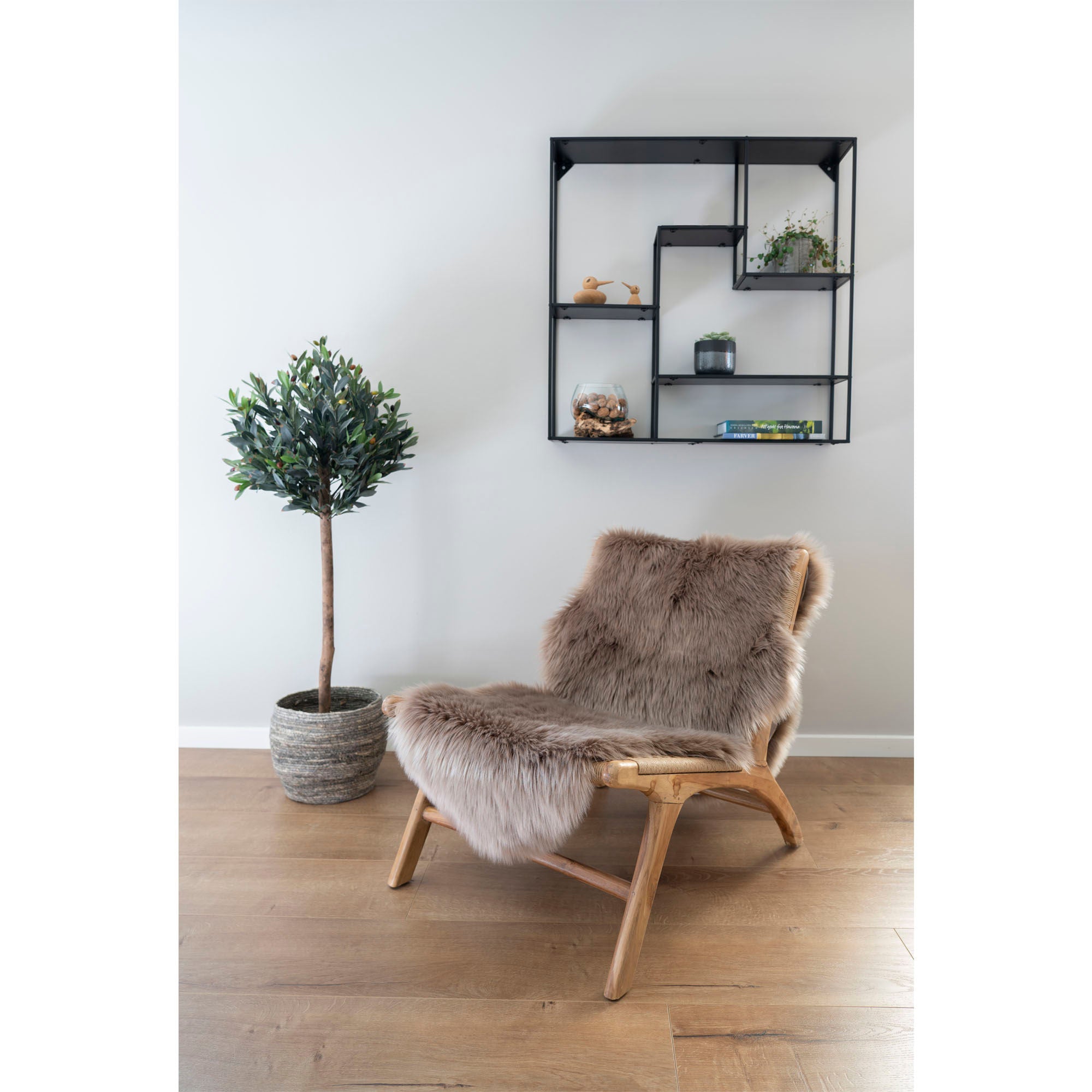 House Nordic Derby Chair In Polyrattan, Nature With Teak Wood Legs