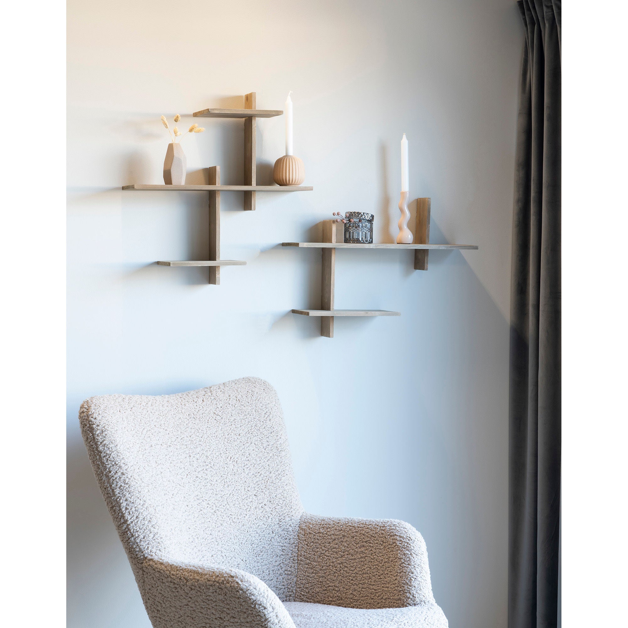 House Nordic Gavi Shelf, Pinewood, 53x15x56 Cm