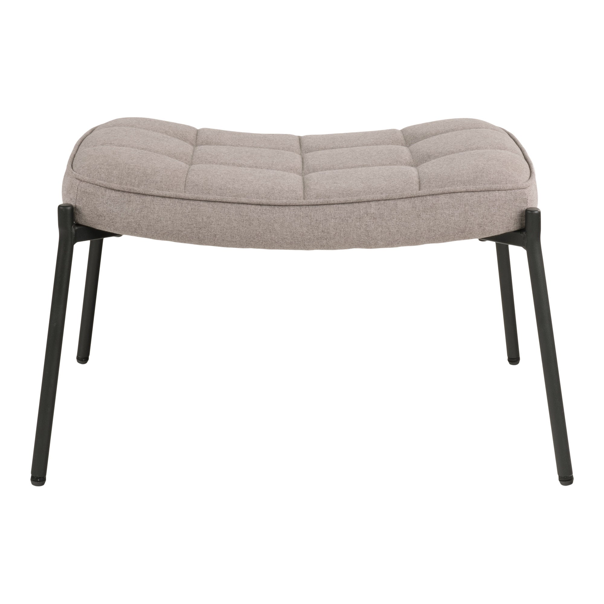 House Nordic Glasgow Footrest, Stone With Black Legs, Hn1231