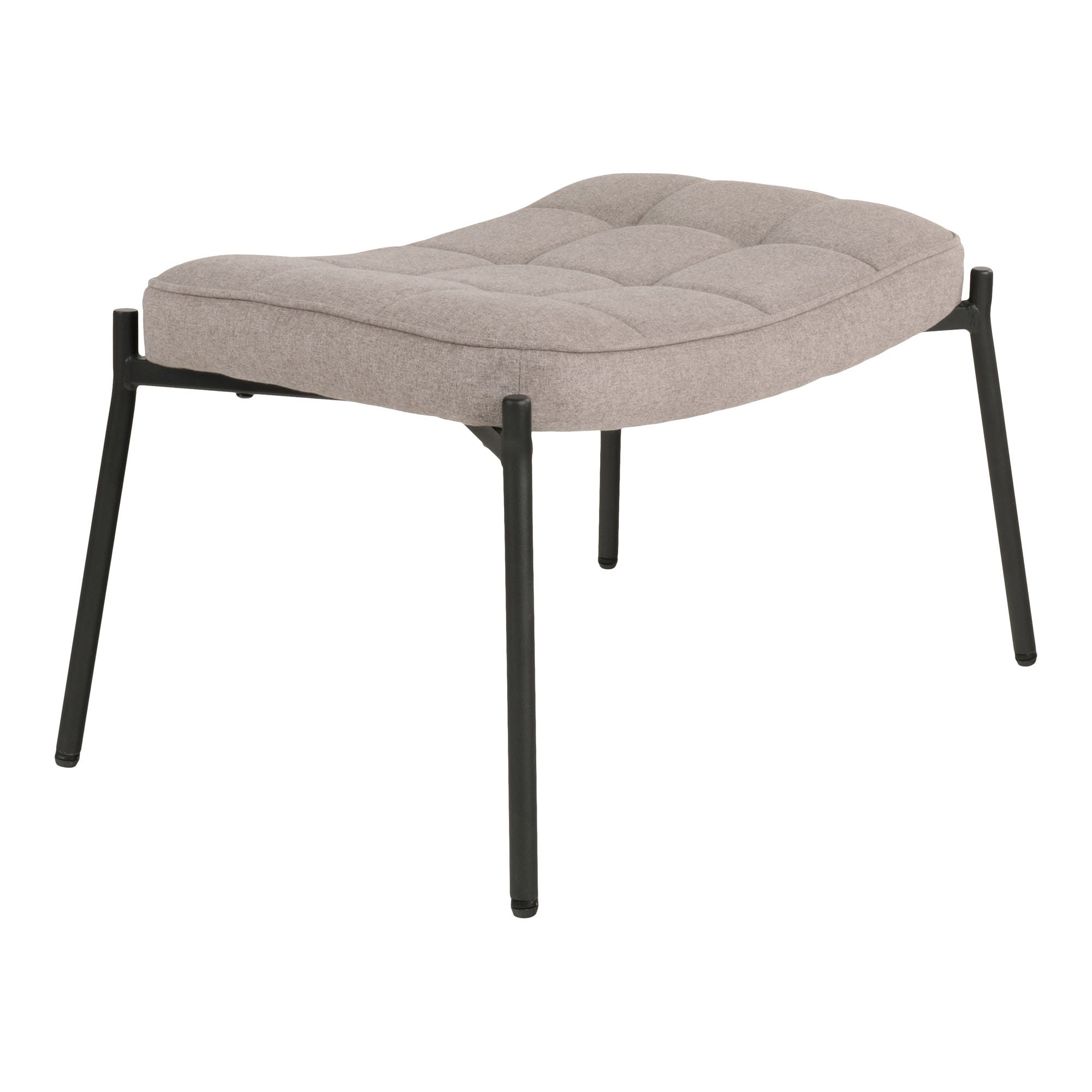 House Nordic Glasgow Footrest, Stone With Black Legs, Hn1231