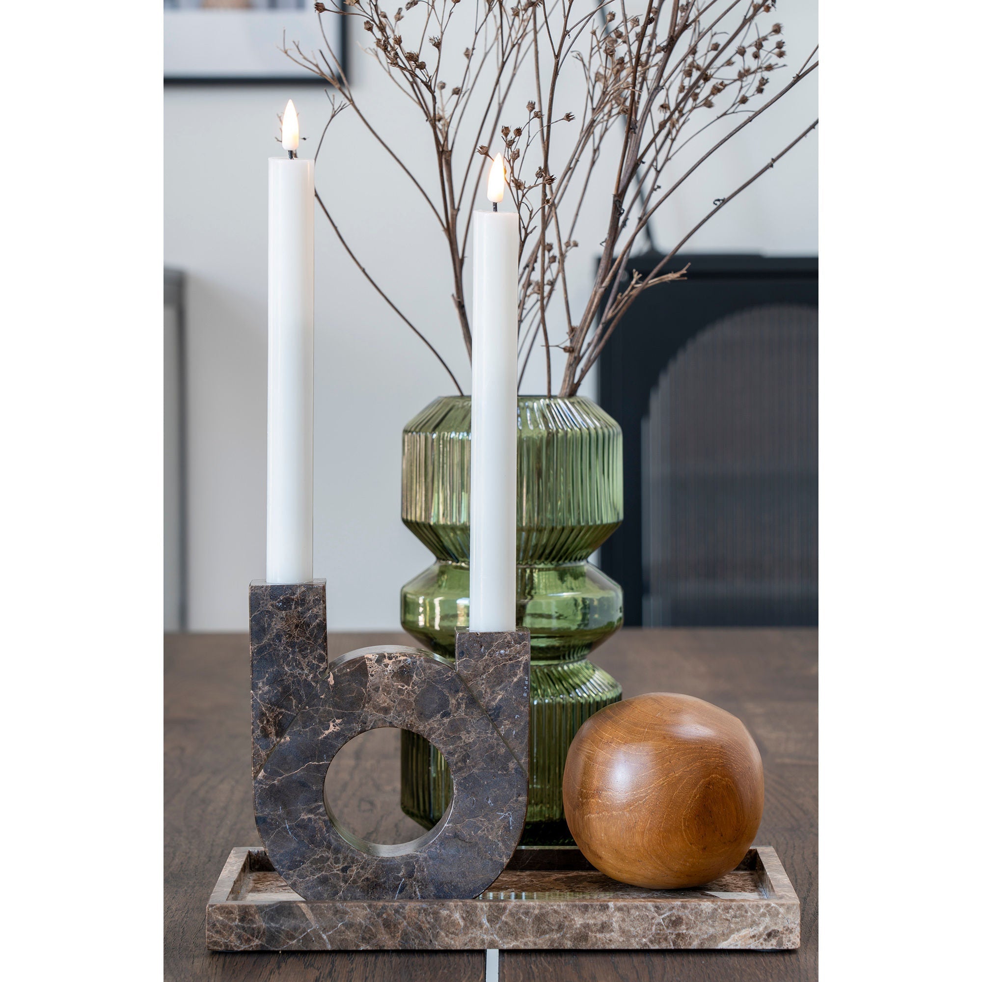 House Nordic Vase, Glass, Green, ø12x25 Cm