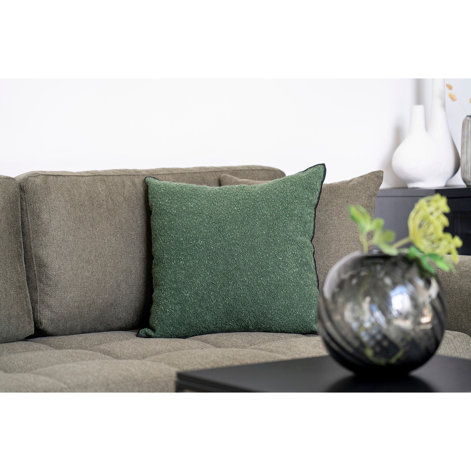 House Nordic Lismore Cushion, Green, 45x45 Cm