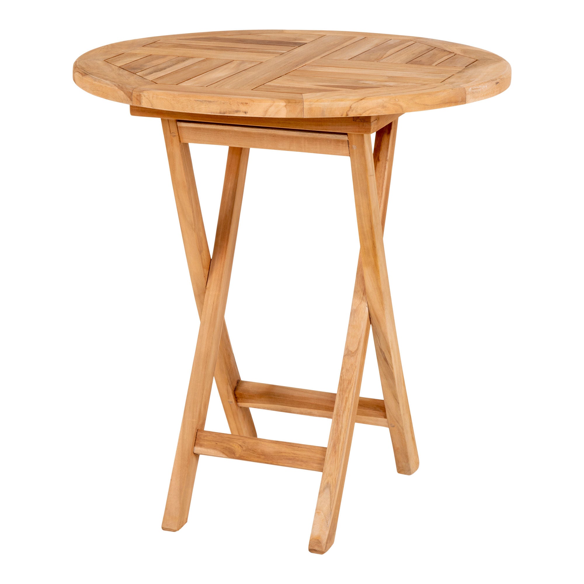House Nordic Oviedo Side Table In Teak Wood, Nature, ø70x75 Cm