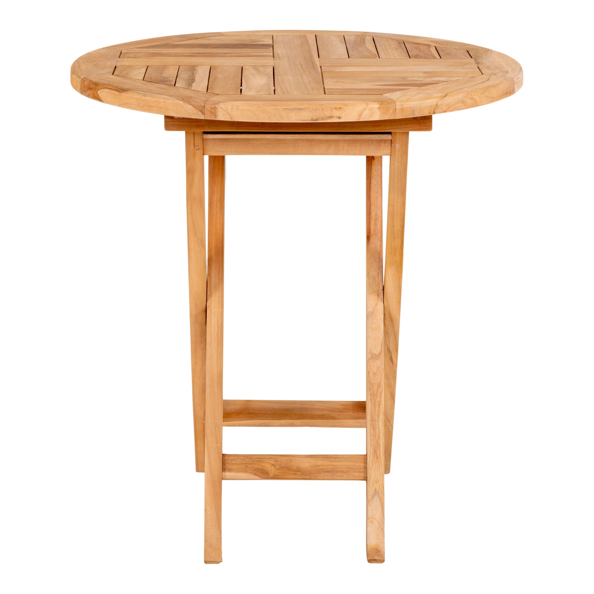 House Nordic Oviedo Side Table In Teak Wood, Nature, ø70x75 Cm