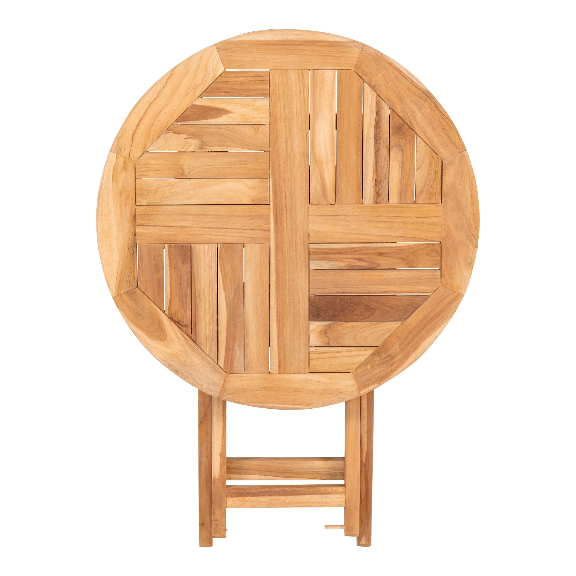 House Nordic Oviedo Side Table In Teak Wood, Nature, ø70x75 Cm