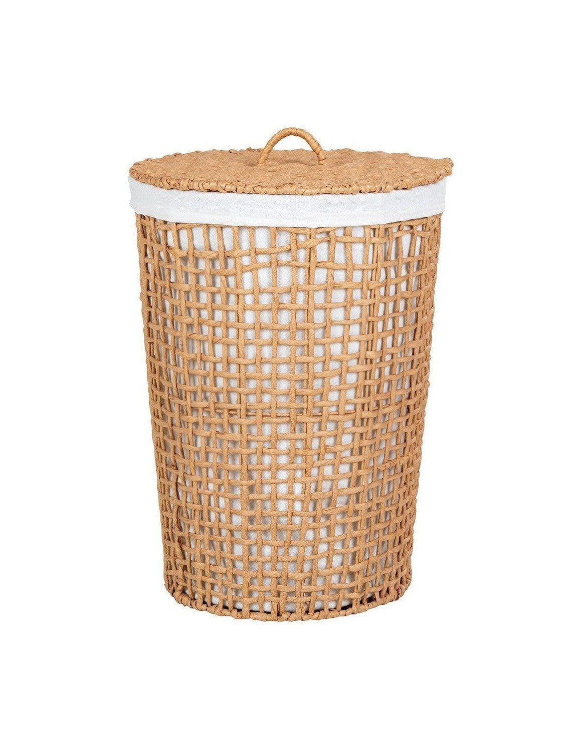 House Nordic Pomal Laundry Basket, Paper, Natural/White, ø42x56 Cm