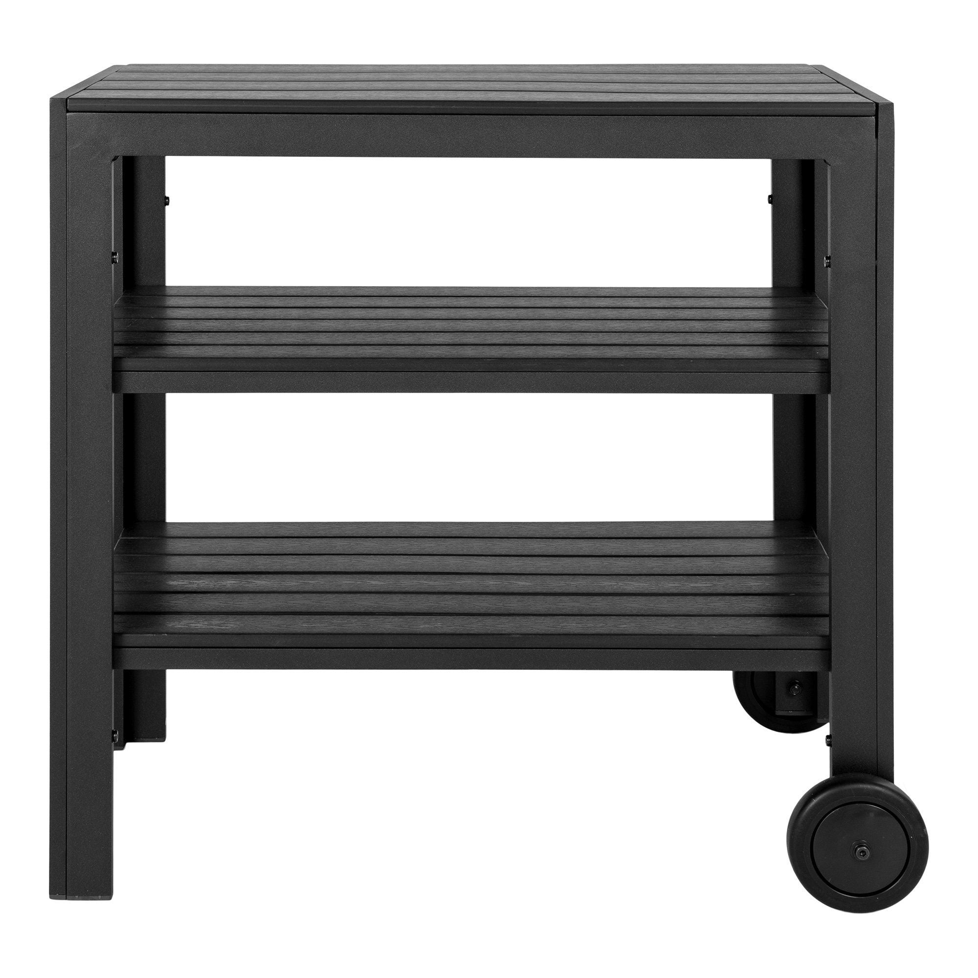 House Nordic Taormina Tea Trolly, Aluminium/Nonwood, Black, 3 Shelves