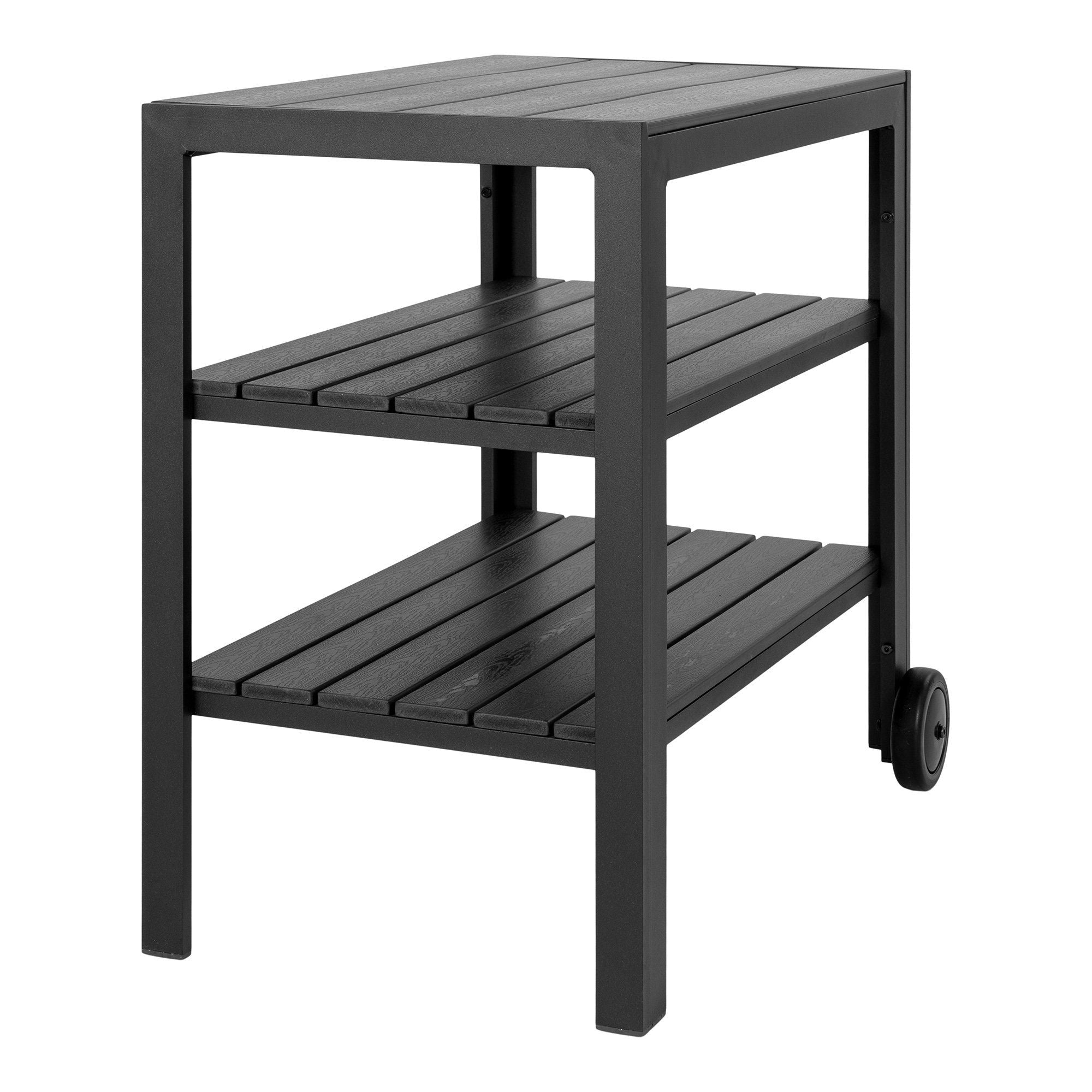 House Nordic Taormina Tea Trolly, Aluminium/Nonwood, Black, 3 Shelves