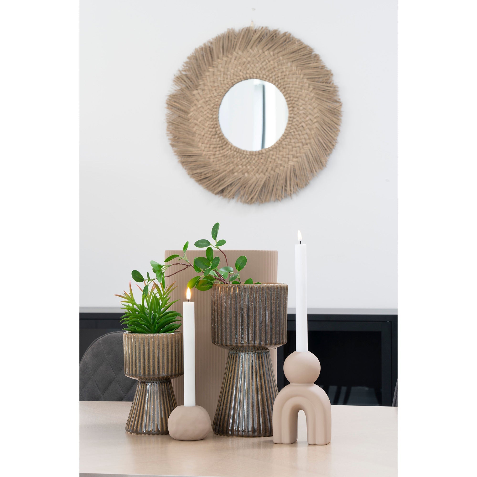 House Nordic Tokyo Mirror, Seagrass, Natural, ø70 Cm