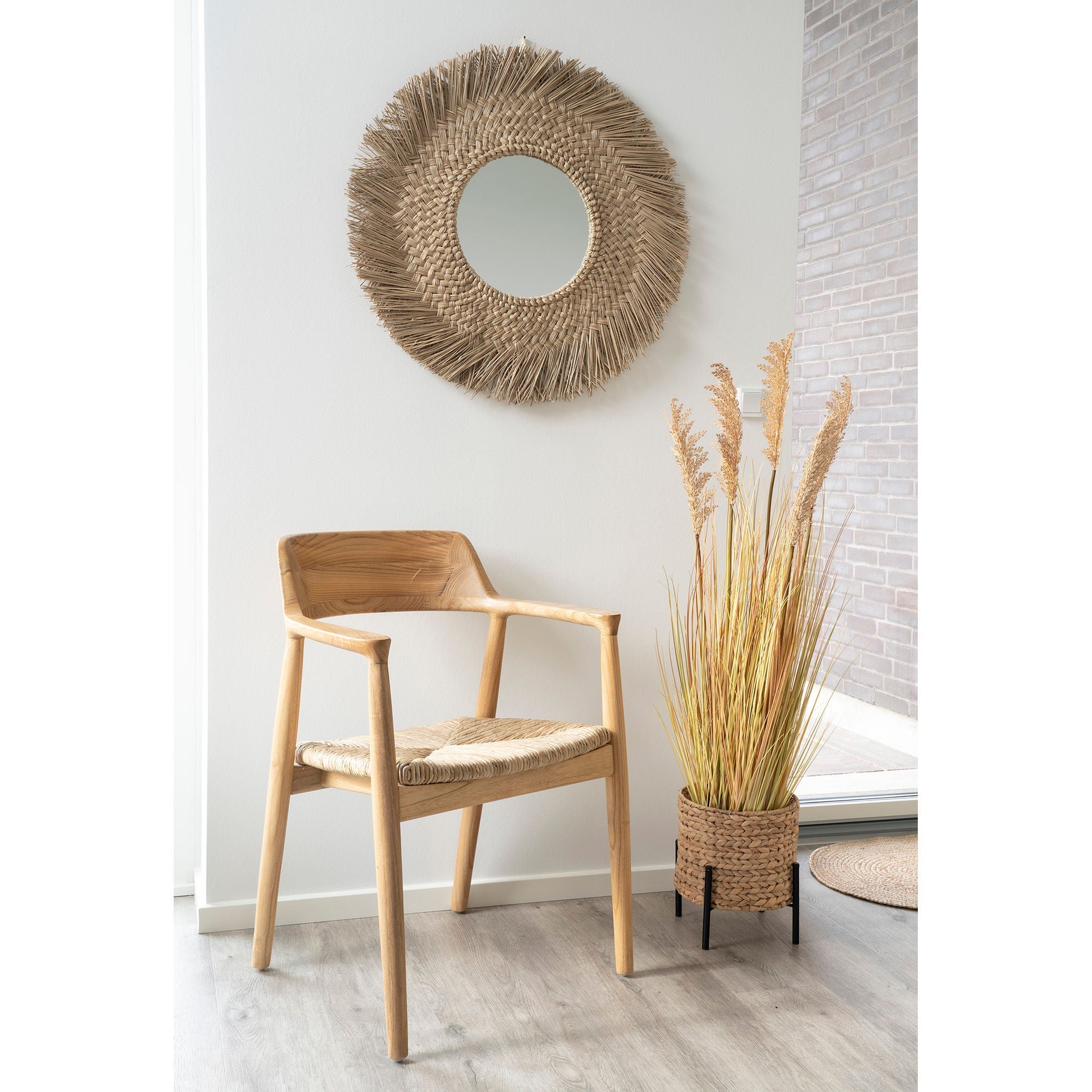 House Nordic Tokyo Mirror, Seagrass, Natural, ø70 Cm