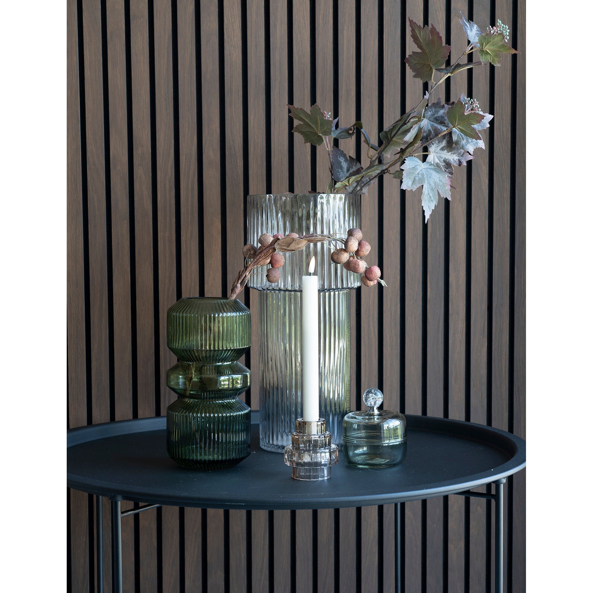 House Nordic Vase, Mouth Blown Glass, Clear, ø17,5x40 Cm