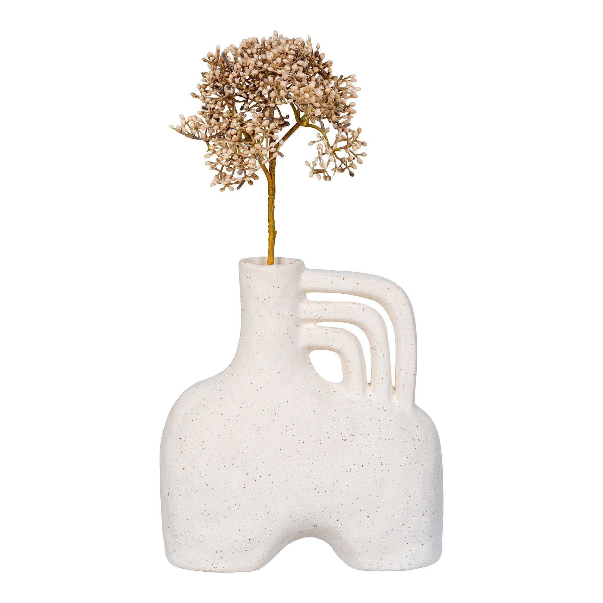 House Nordic Vase, Ceramic, Beige, 18,5x8x19,5 Cm