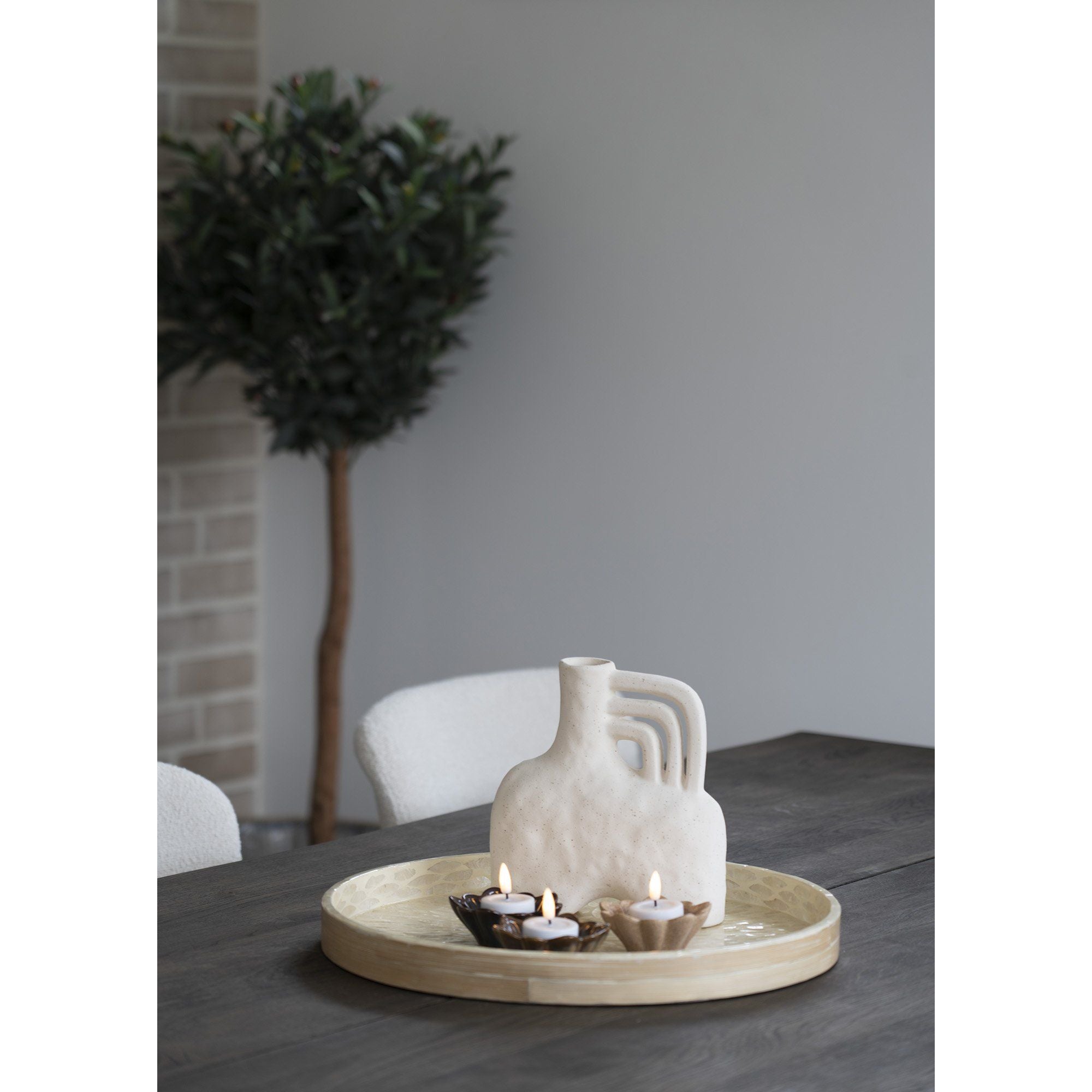 House Nordic Vase, Ceramic, Beige, 18,5x8x19,5 Cm