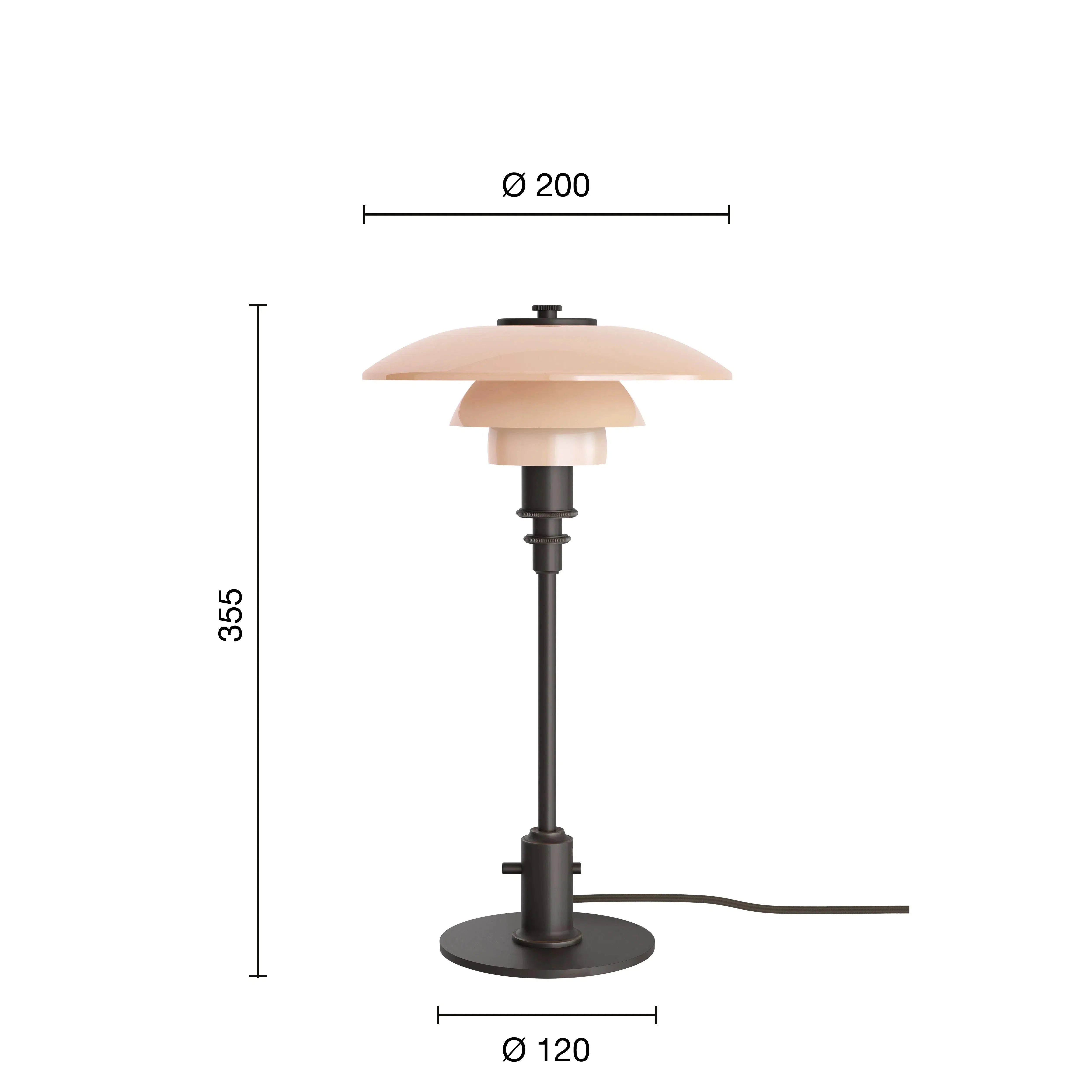 Louis Poulsen Ph 2/1 Table Lamp, Dusty Terracotta