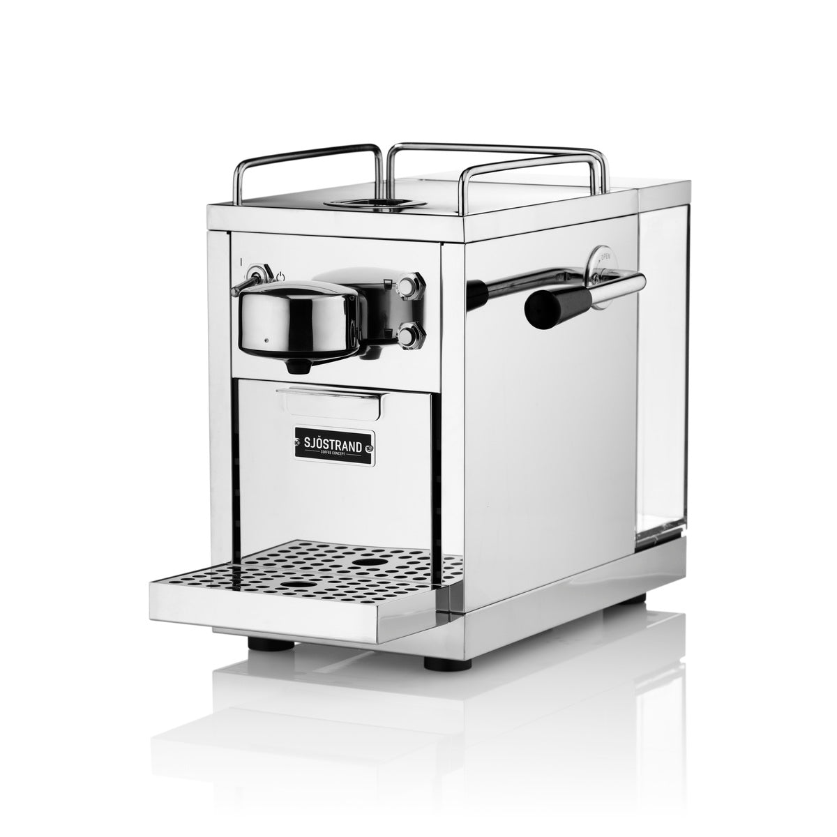 Sjönstrand espresso kapselmaskin, rostfritt stål