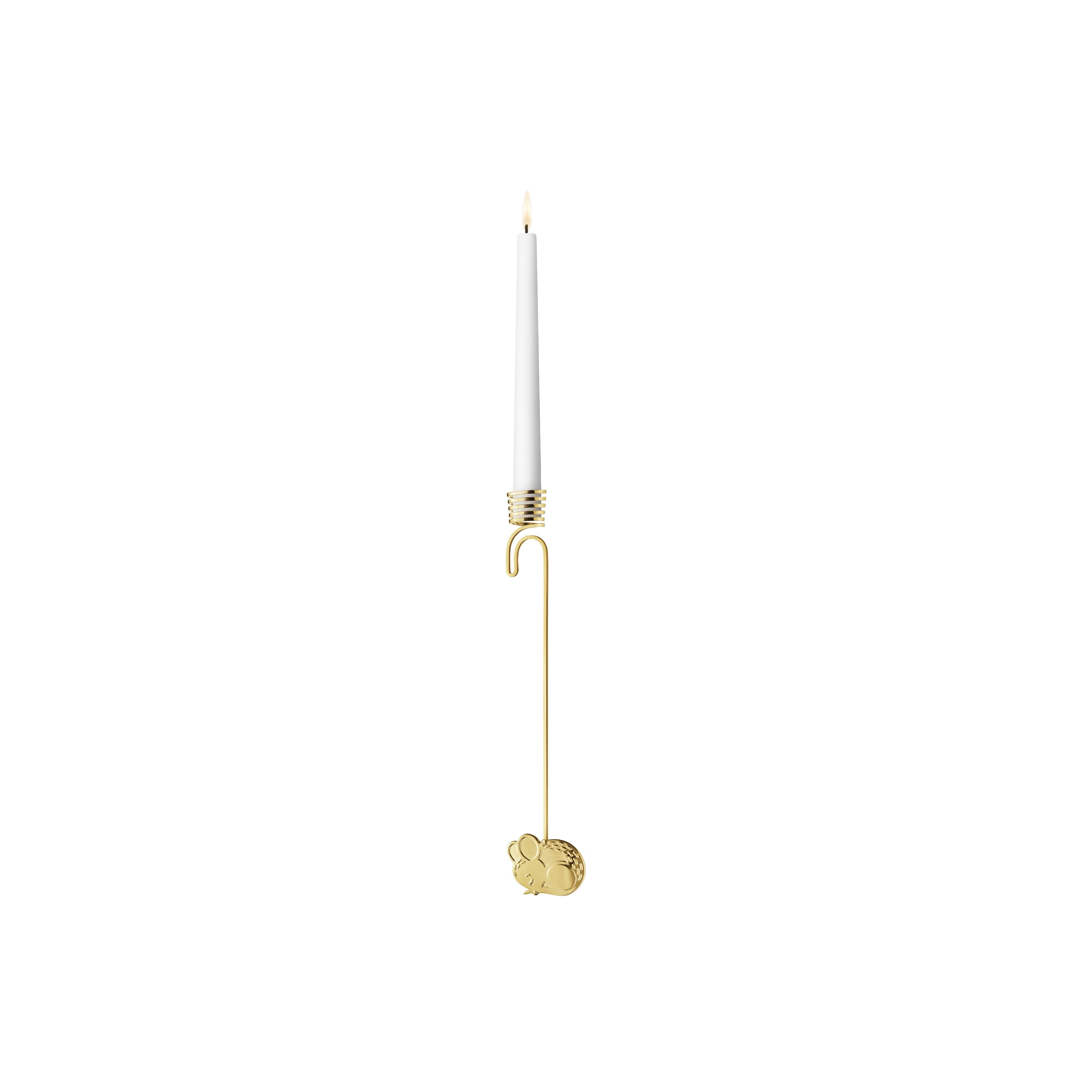 Georg Jensen 2023 Christmas Candleholder Mouse, Gold Plated