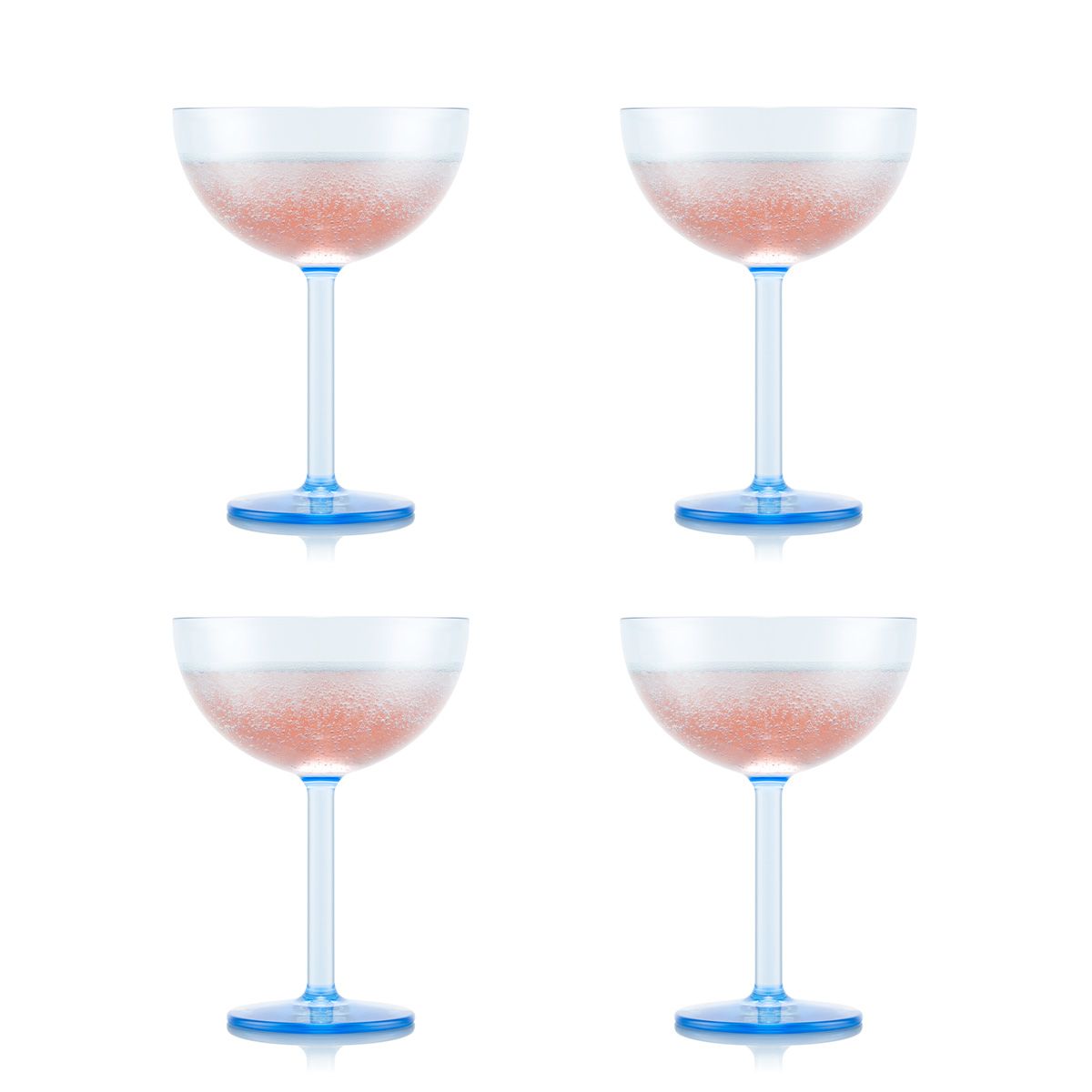 Bodum Oktett Champagne Coupe Glasses 4 Pcs. 0.28 L, Blue Moon