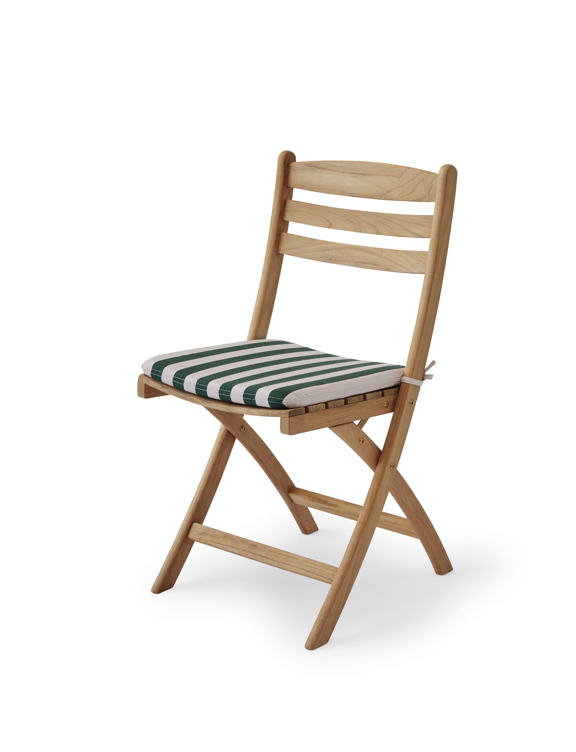 Skagerak Selandia Chair Cushion, Light Apricot/Dark Green Stripe